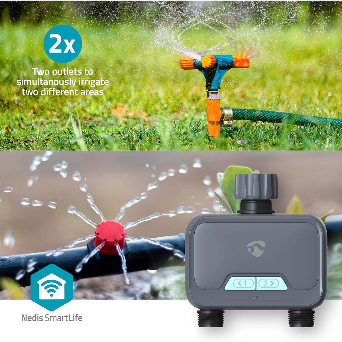 SmartLife Intelligente Wassersteuerung | Bluetooth® | Batteriebetrieben | IP54 | Max. Wasserdruck: 8 Bar | Android™ / IOS