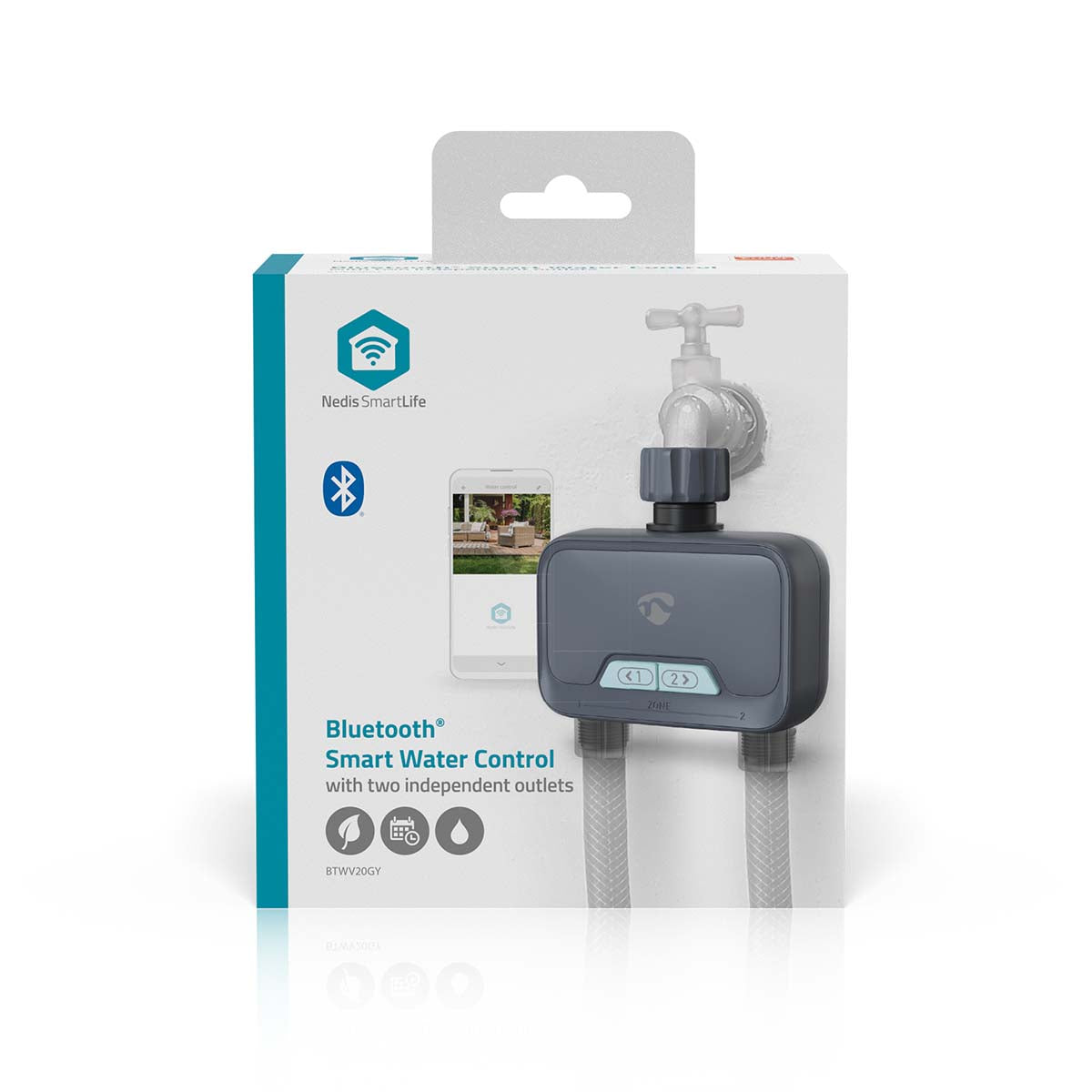 SmartLife Intelligente Wassersteuerung | Bluetooth® | Batteriebetrieben | IP54 | Max. Wasserdruck: 8 Bar | Android™ / IOS