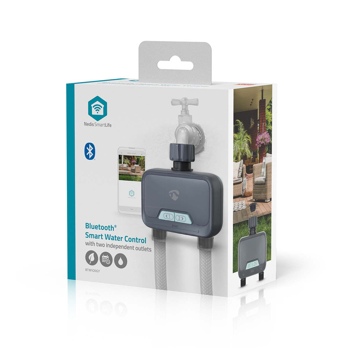 SmartLife Intelligente Wassersteuerung | Bluetooth® | Batteriebetrieben | IP54 | Max. Wasserdruck: 8 Bar | Android™ / IOS