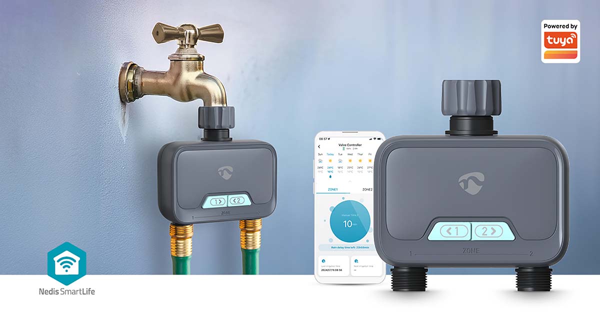SmartLife Intelligente Wassersteuerung | Bluetooth® | Batteriebetrieben | IP54 | Max. Wasserdruck: 8 Bar | Android™ / IOS