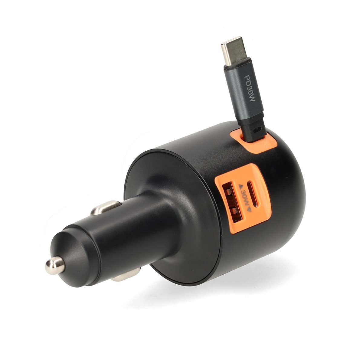 Auto-Ladegerät | 60 W | 2.4 / 3.0 A | Anzahl der Ausgänge: 3 | Port Type: USB-A / USB-C™ | Aufrollbares USB-C™-Kabel | 0.70 m | Automatische Spannungswahl