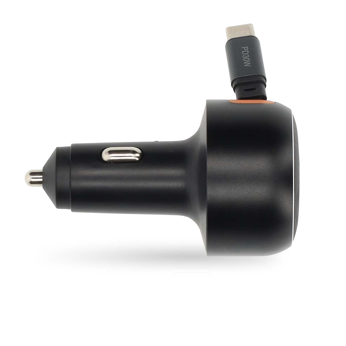 Auto-Ladegerät | 30 W | 2.4 / 3.0 A | Anzahl der Ausgänge: 1 | Aufrollbares USB-C™-Kabel | 0.70 m | Automatische Spannungswahl