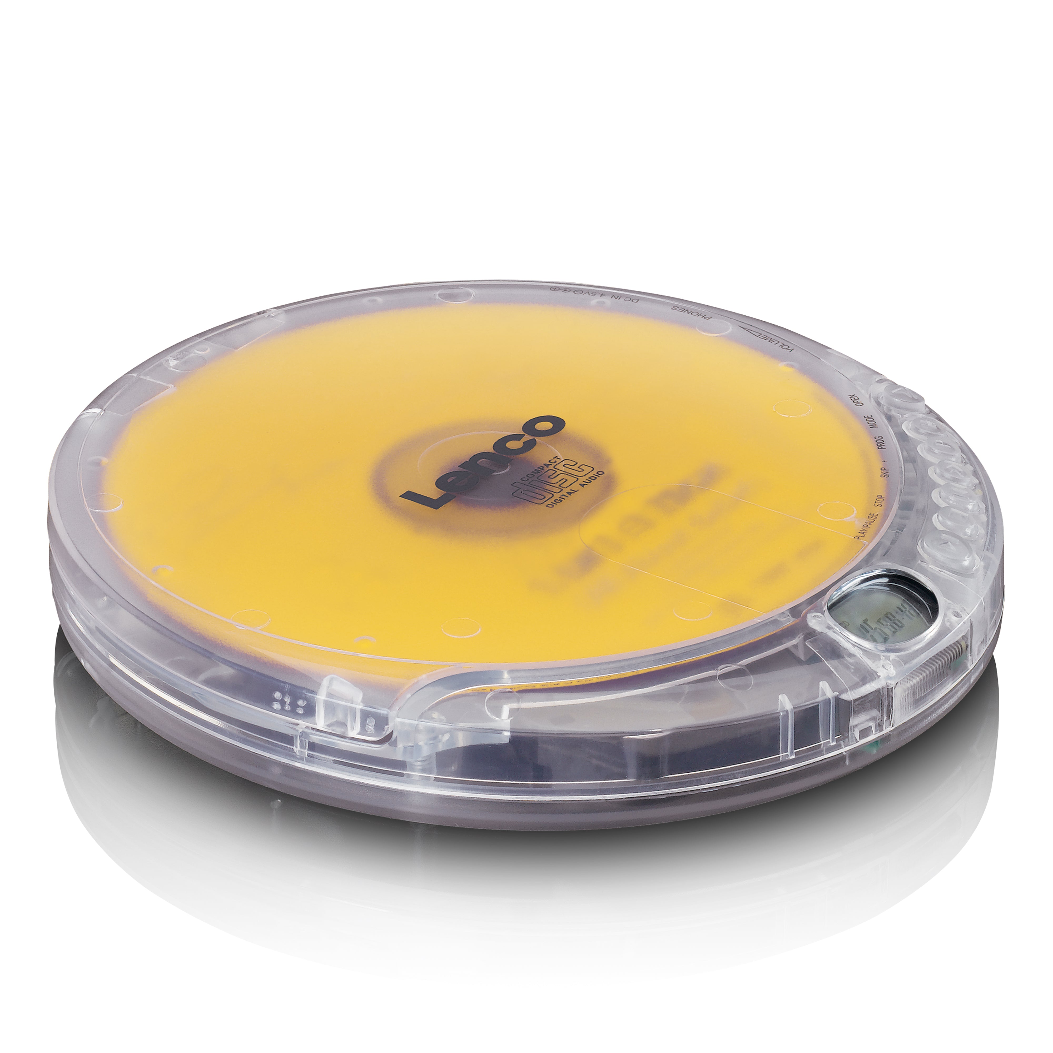 Tragbarer CD-Player mit Ladefunktion Transparent