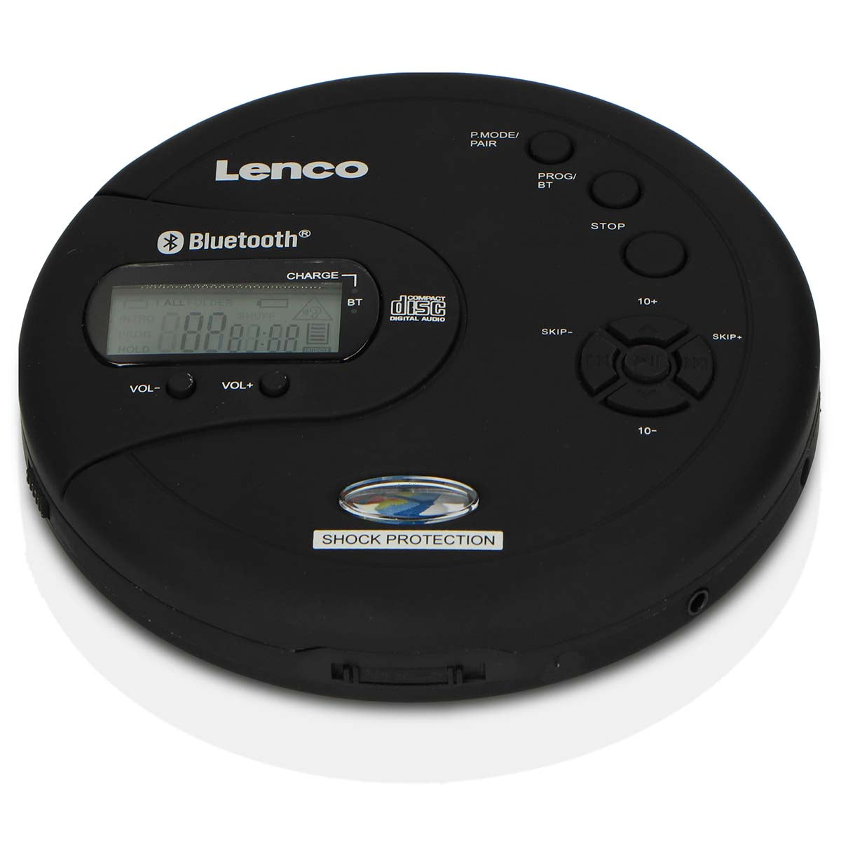 Tragbarer Bluetooth® CD-MP3-Player mit Antiblockiersystem Schwarz