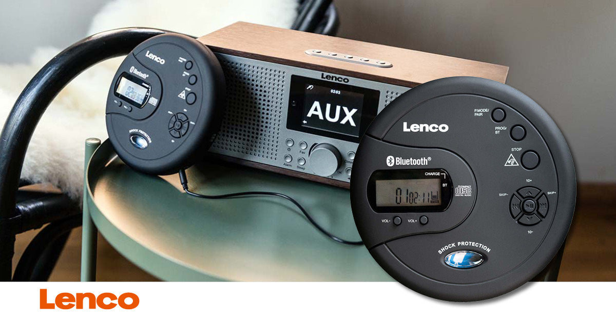 Tragbarer Bluetooth® CD-MP3-Player mit Antiblockiersystem Schwarz
