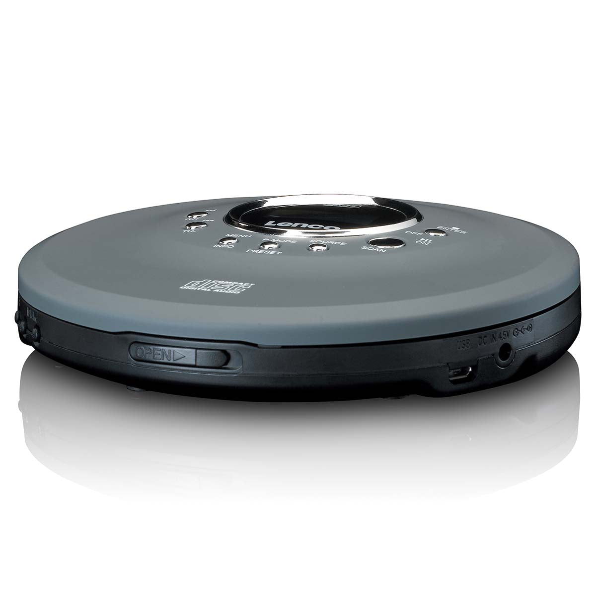 Discman mit DAB+ FM-Radio und wiederaufladbarem Akku Grau
