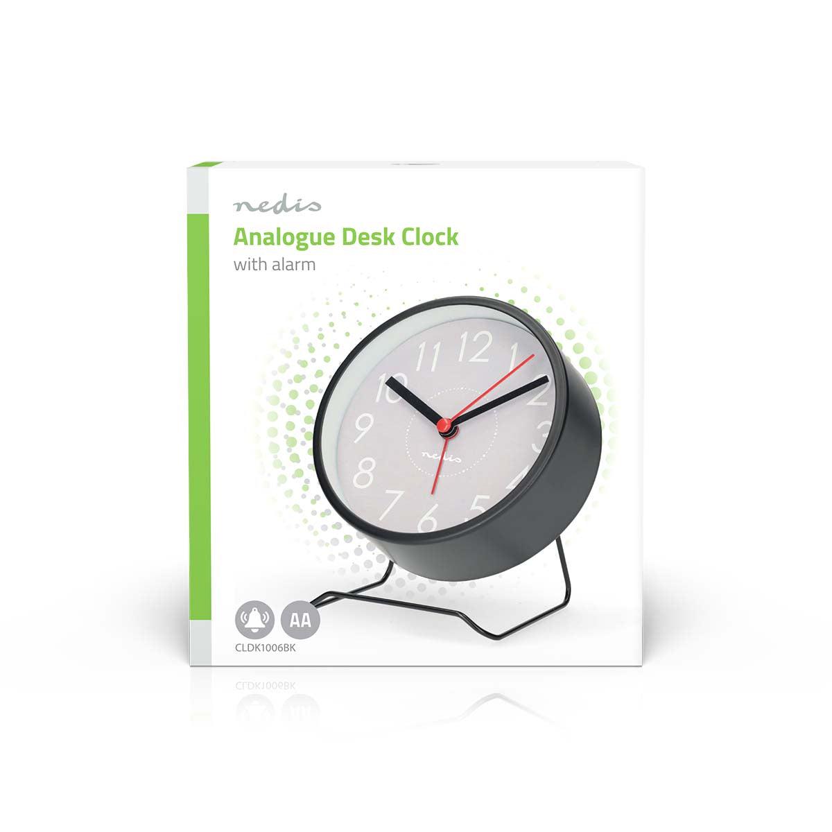 Analoger Schreibtisch Wecker | Snooze-Funktion | leises Uhrwerk | Schwarz
