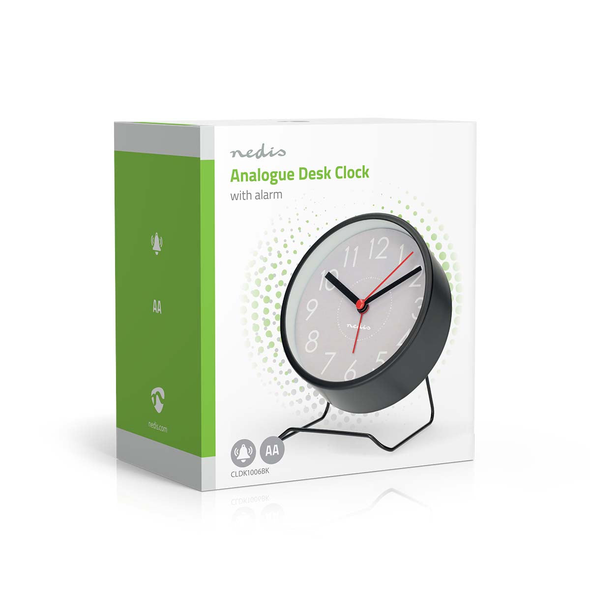 Analoger Schreibtisch Wecker | Snooze-Funktion | leises Uhrwerk | Schwarz