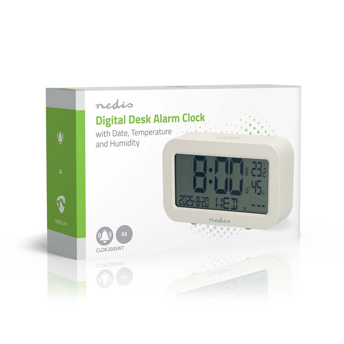 Digital-Schreibtisch-Wecker | LCD-Anzeige | Backlight | Snooze-Funktion | Datumsanzeige | Timerfunktion | Weiss