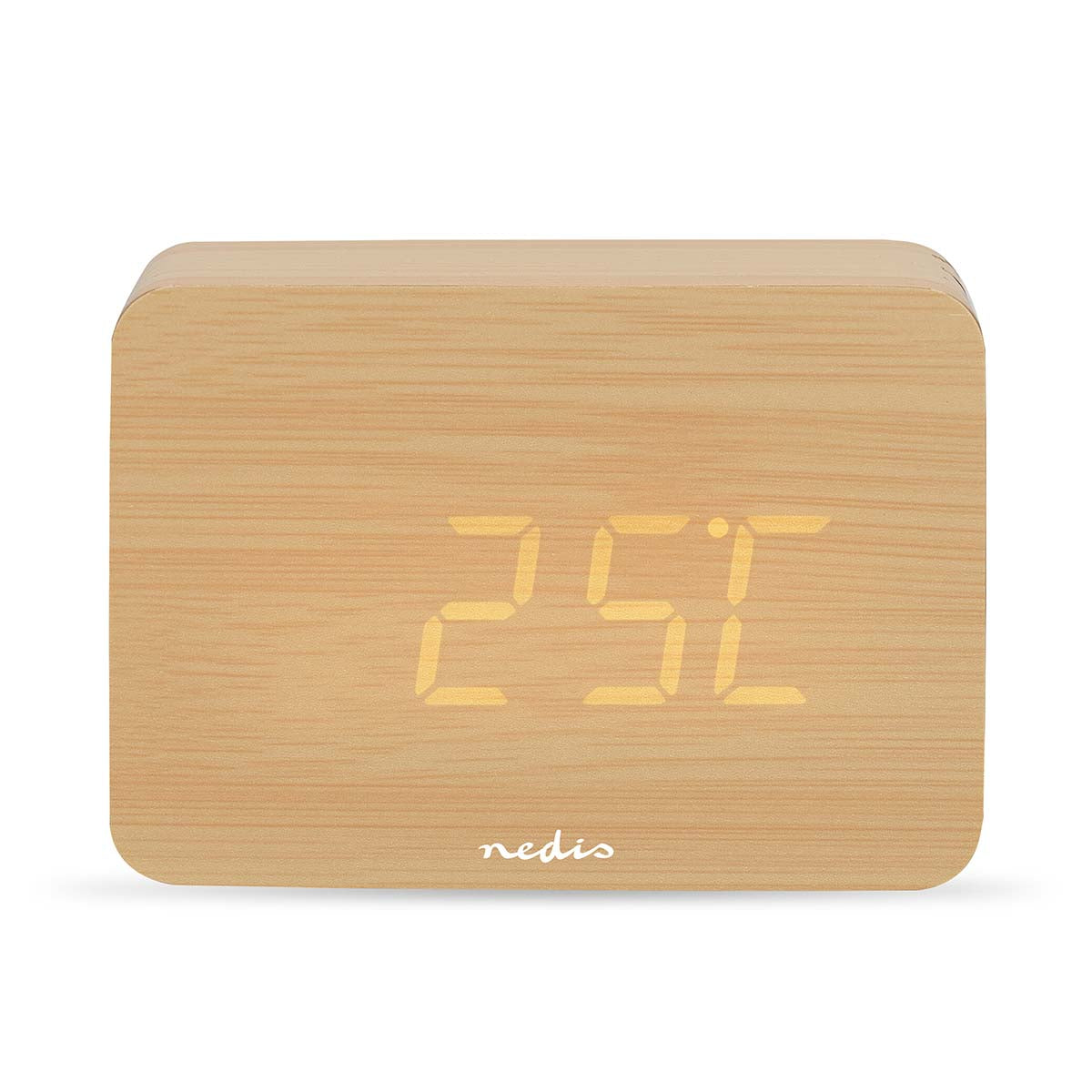 Digital-Schreibtisch-Wecker | LED-Anzeige | Backlight | Snooze-Funktion | Datumsanzeige | Raumtemperatut | Holz
