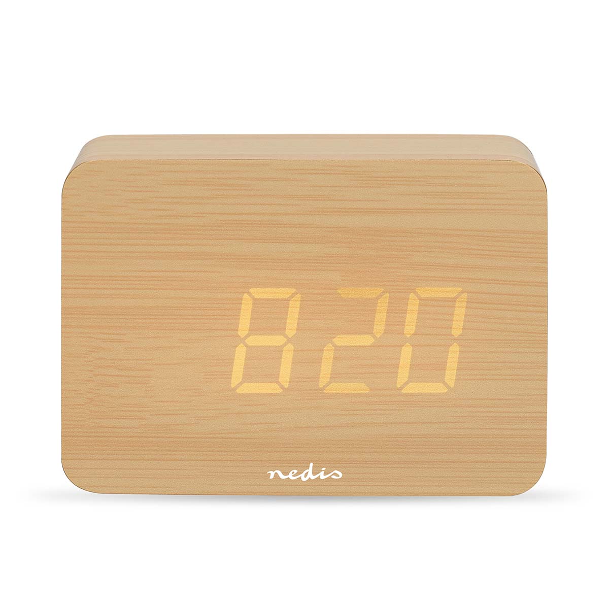 Digital-Schreibtisch-Wecker | LED-Anzeige | Backlight | Snooze-Funktion | Datumsanzeige | Raumtemperatut | Holz