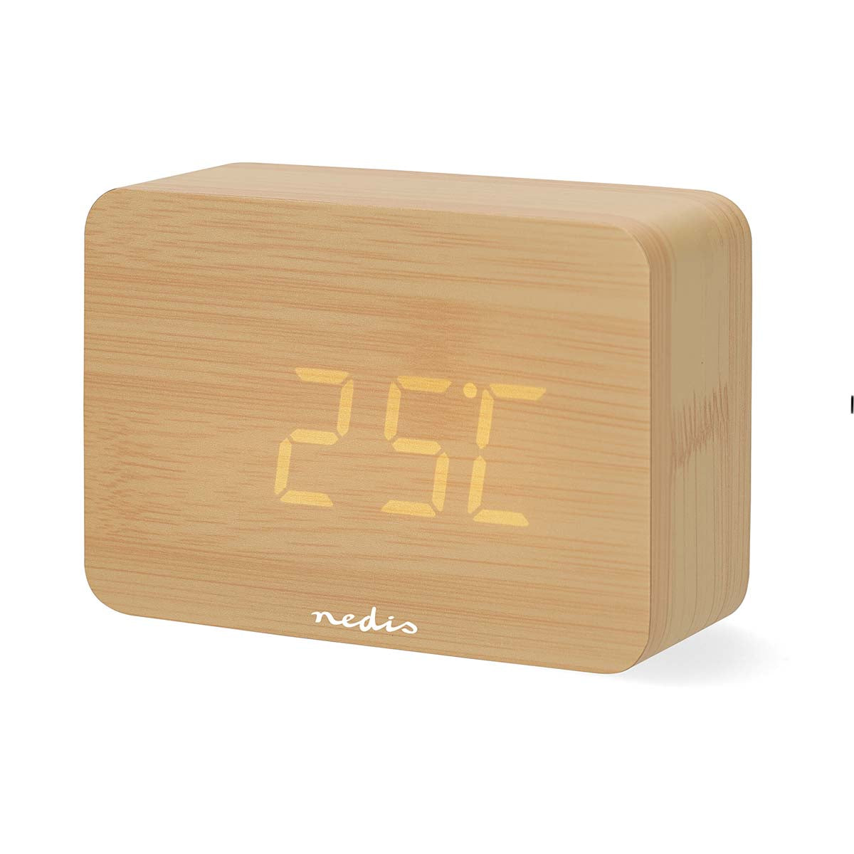 Digital-Schreibtisch-Wecker | LED-Anzeige | Backlight | Snooze-Funktion | Datumsanzeige | Raumtemperatut | Holz