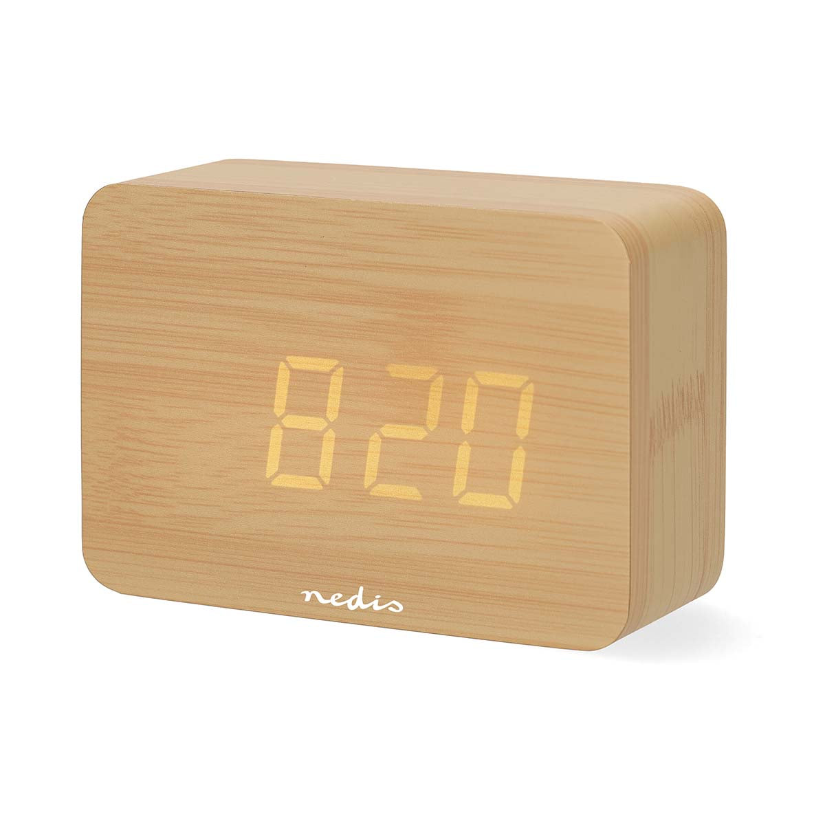 Digital-Schreibtisch-Wecker | LED-Anzeige | Backlight | Snooze-Funktion | Datumsanzeige | Raumtemperatut | Holz