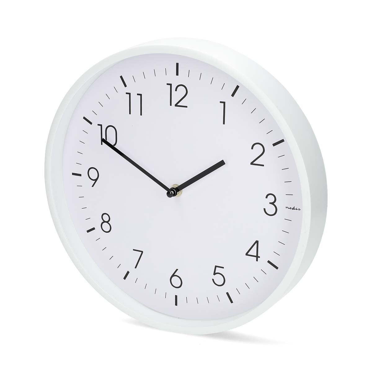 Wanduhr | Durchmesser: 300 mm | Kunststoff | Leise Bewegung | Weiss