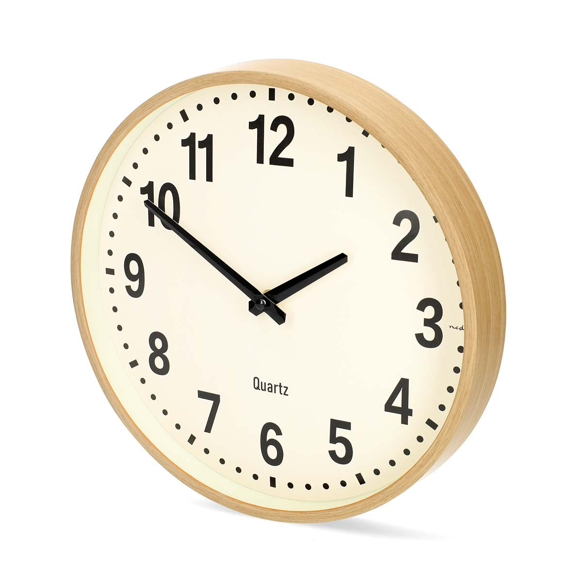 Wanduhr | Durchmesser: 300 mm | Holz | Leise Bewegung | Holz