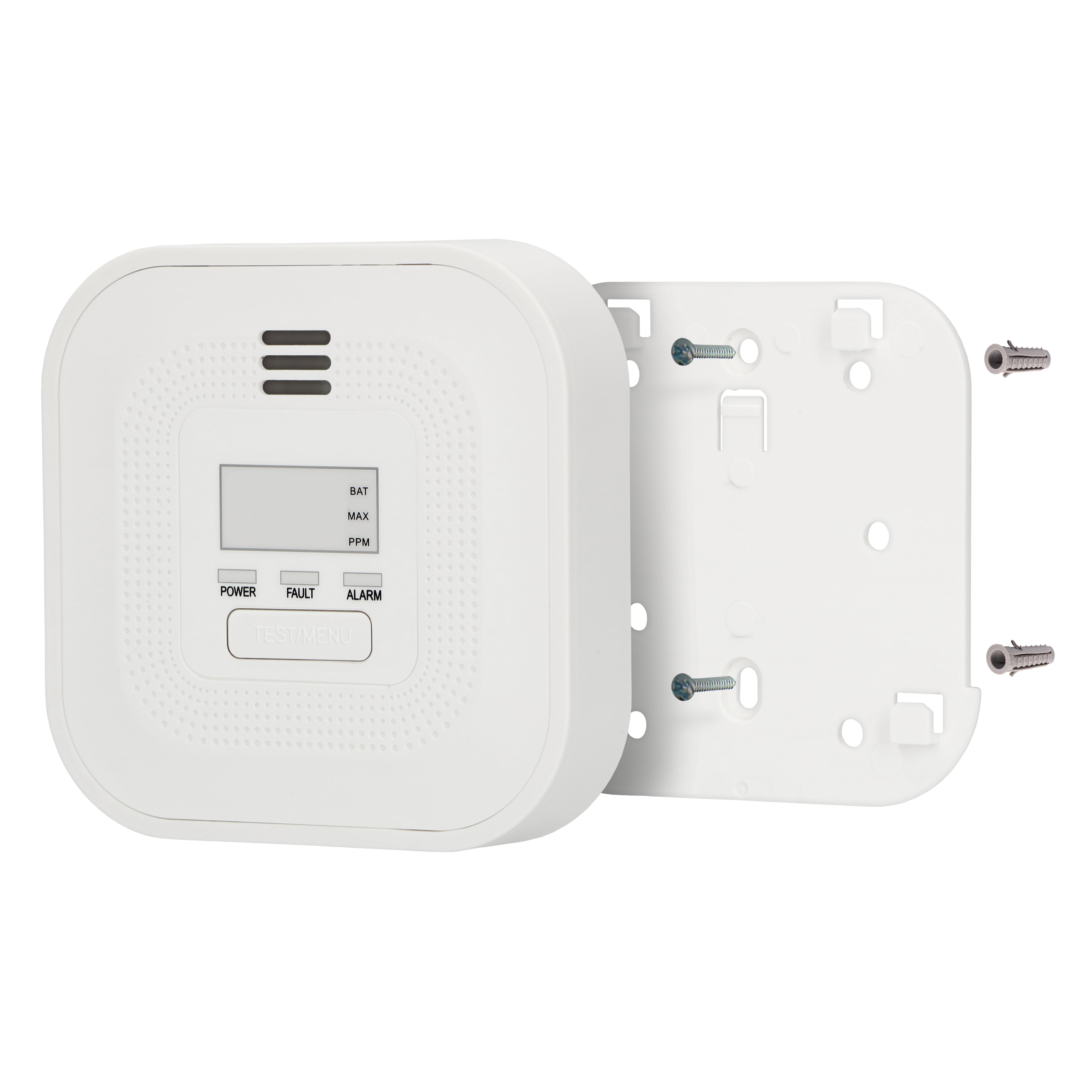 Kohlenmonoxidmelder mit Display und 10 Jahren Batterie- und Sensorlaufzeit Weiß