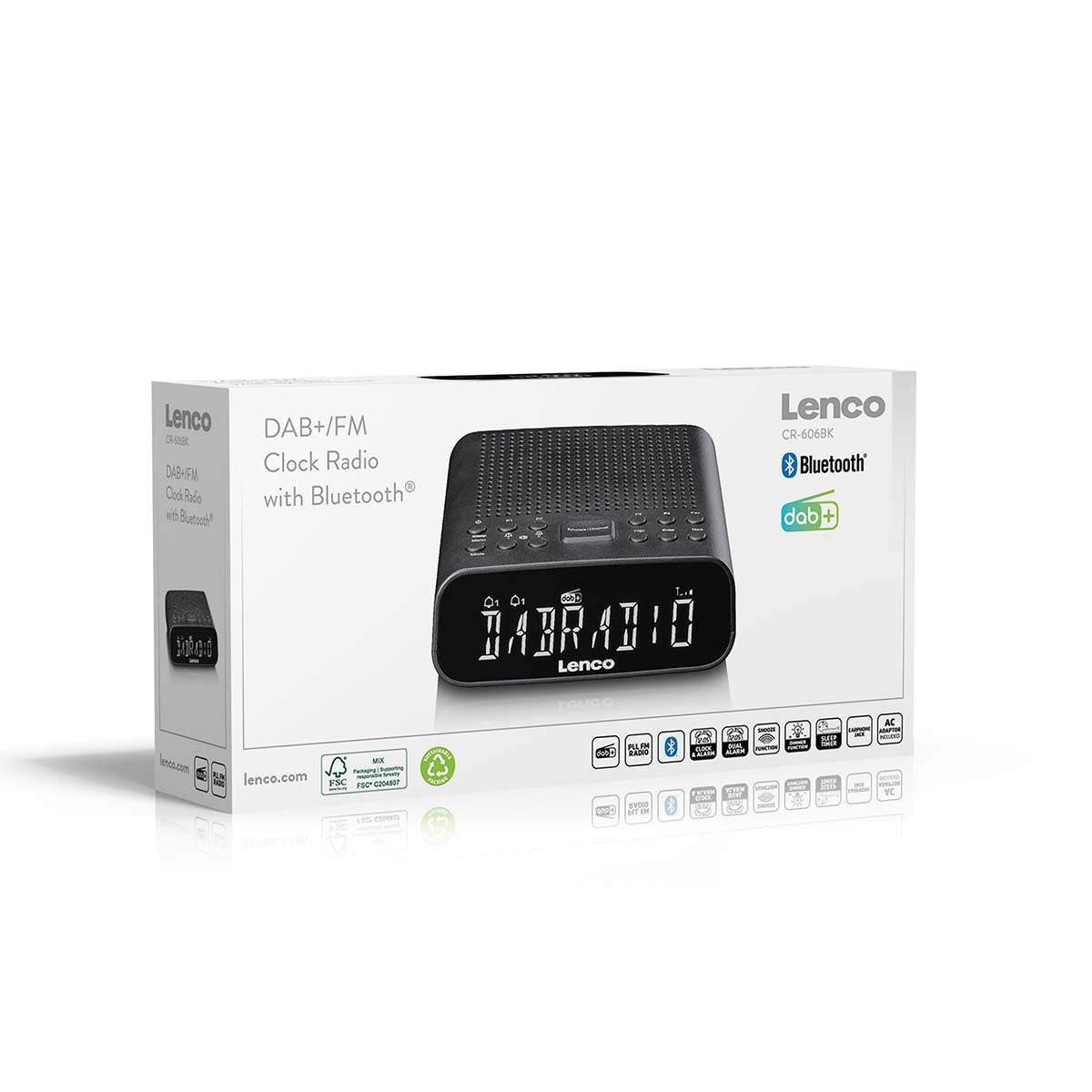 Radiowecker mit DAB+/UKW, Bluetooth® und großem dimmbarem LCD-Display