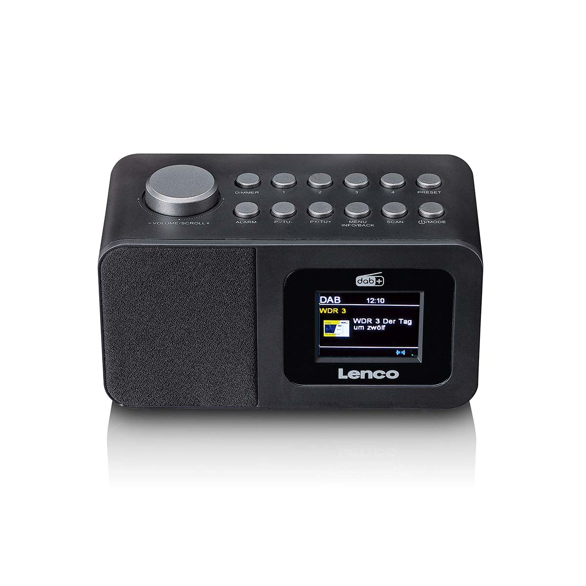 DAB+/FM Radio alarm clock with colour display, sleep timer, and dual alarm function Black