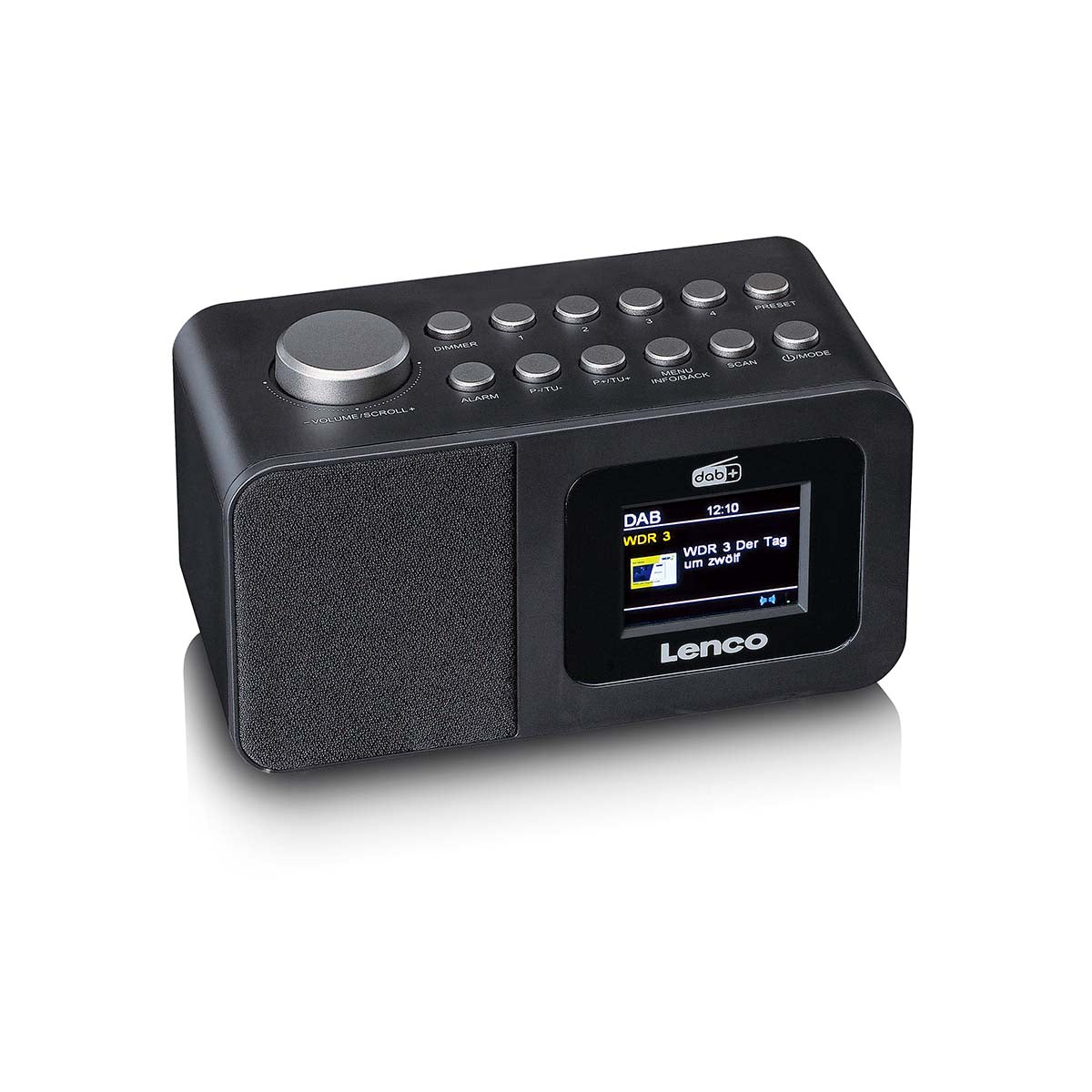 DAB+/FM Radio alarm clock with colour display, sleep timer, and dual alarm function Black