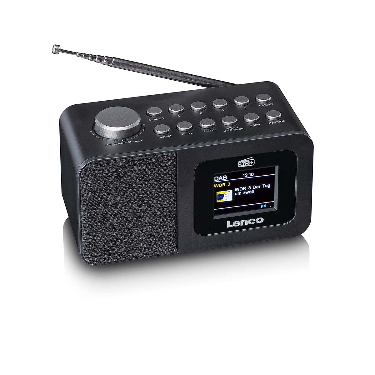DAB+/FM Radio alarm clock with colour display, sleep timer, and dual alarm function Black