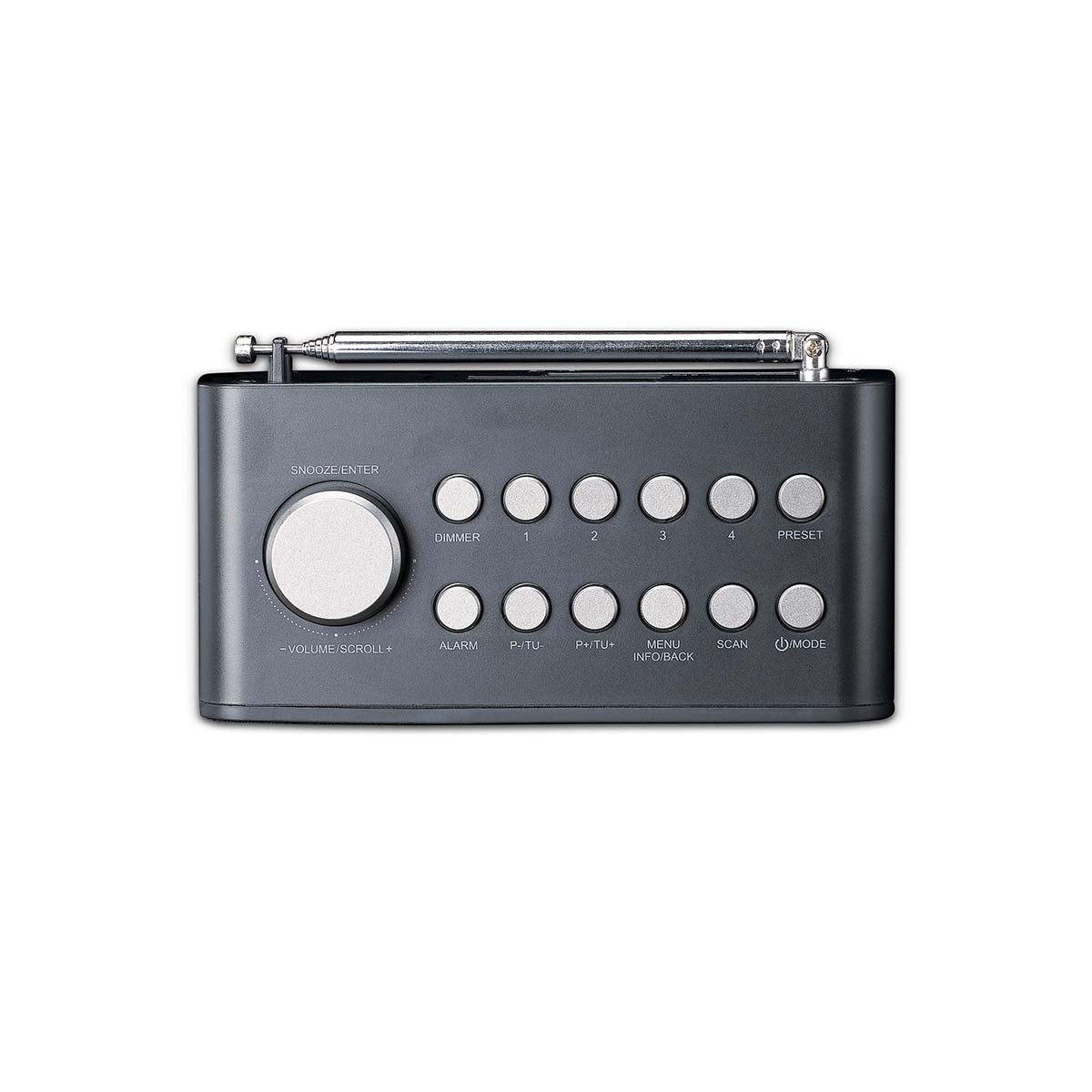 DAB+/FM Radio alarm clock with colour display, sleep timer, and dual alarm function Black