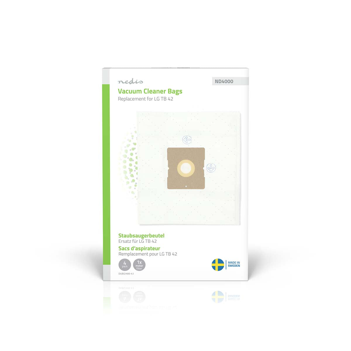 Staubsaugerbeutel | 4 Stück | Synthetik | Meist verkauft für: LG TB 42 | Weiss