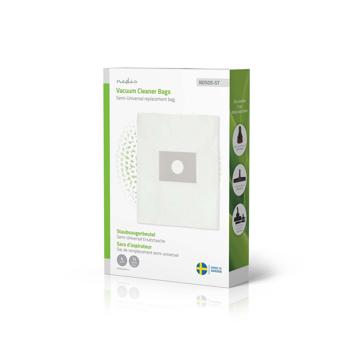 Staubsaugerbeutel | 4 Stück | Synthetik | Meist verkauft für: Semi-Universal | Weiss