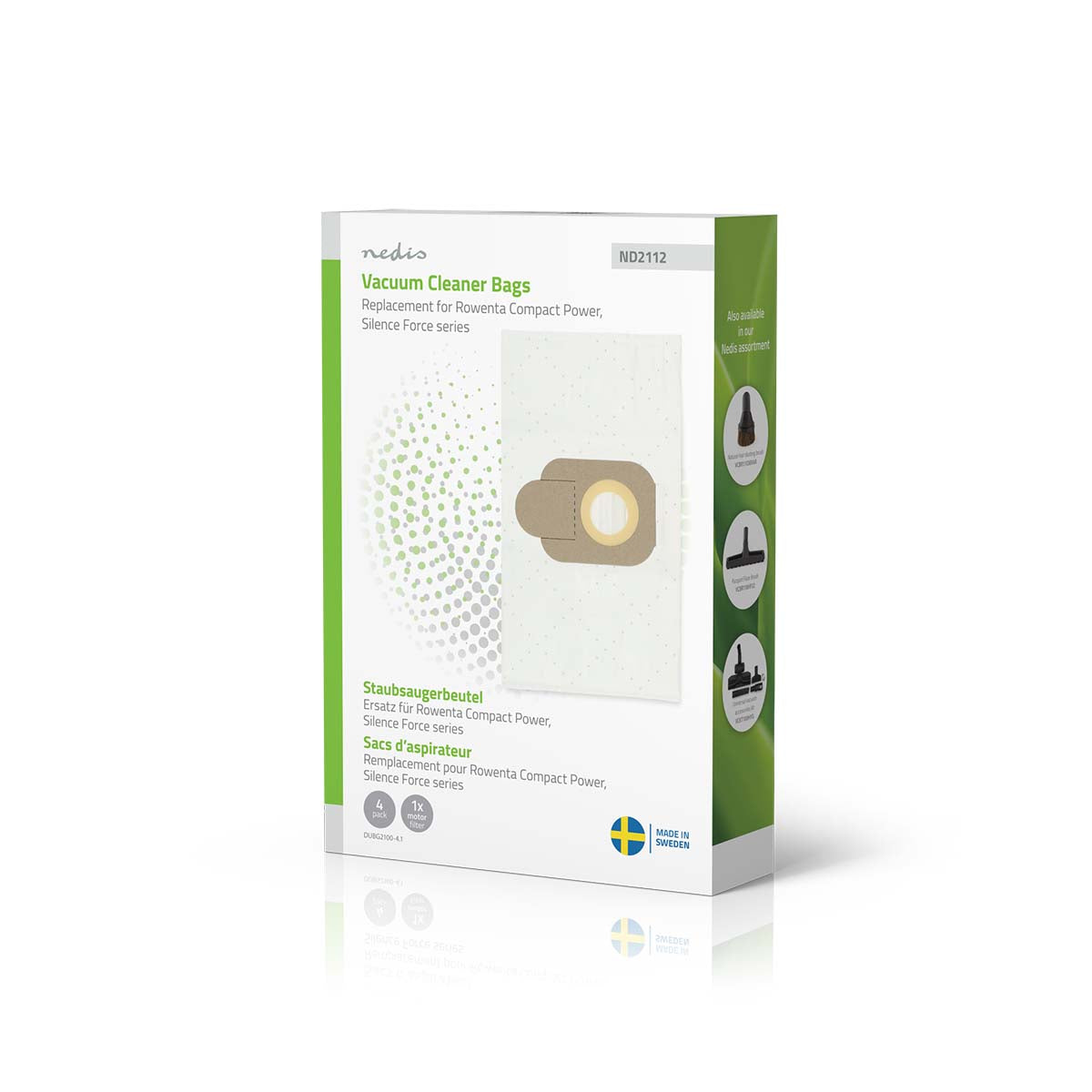 Staubsaugerbeutel | 4 Stück | Synthetik | Meist verkauft für: Rowenta Compact Power Series / Rowenta Silence Force Series | Weiss