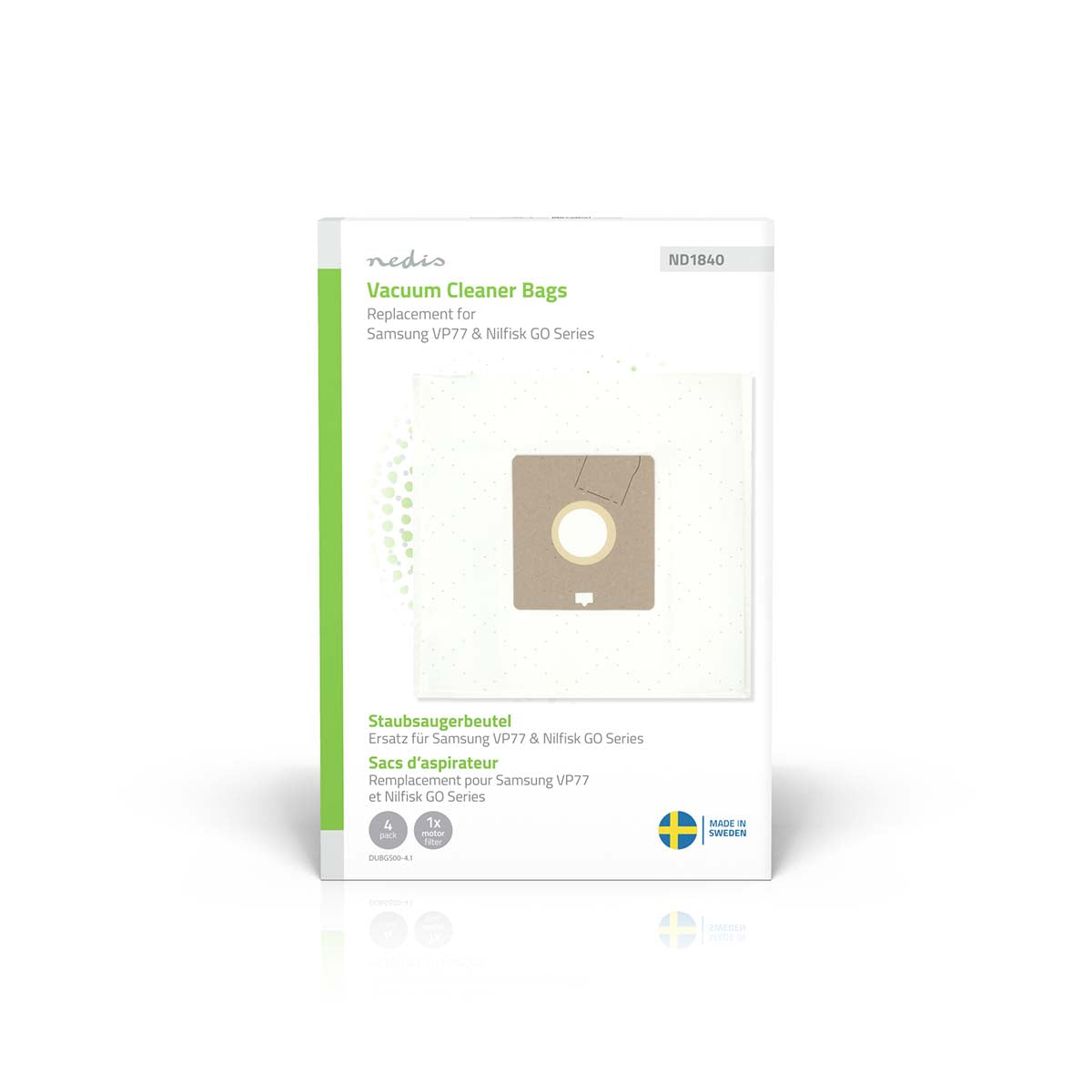 Staubsaugerbeutel | 4 Stück | Synthetik | Meist verkauft für: Nilfisk Go Series / Samsung VP77 | Weiss