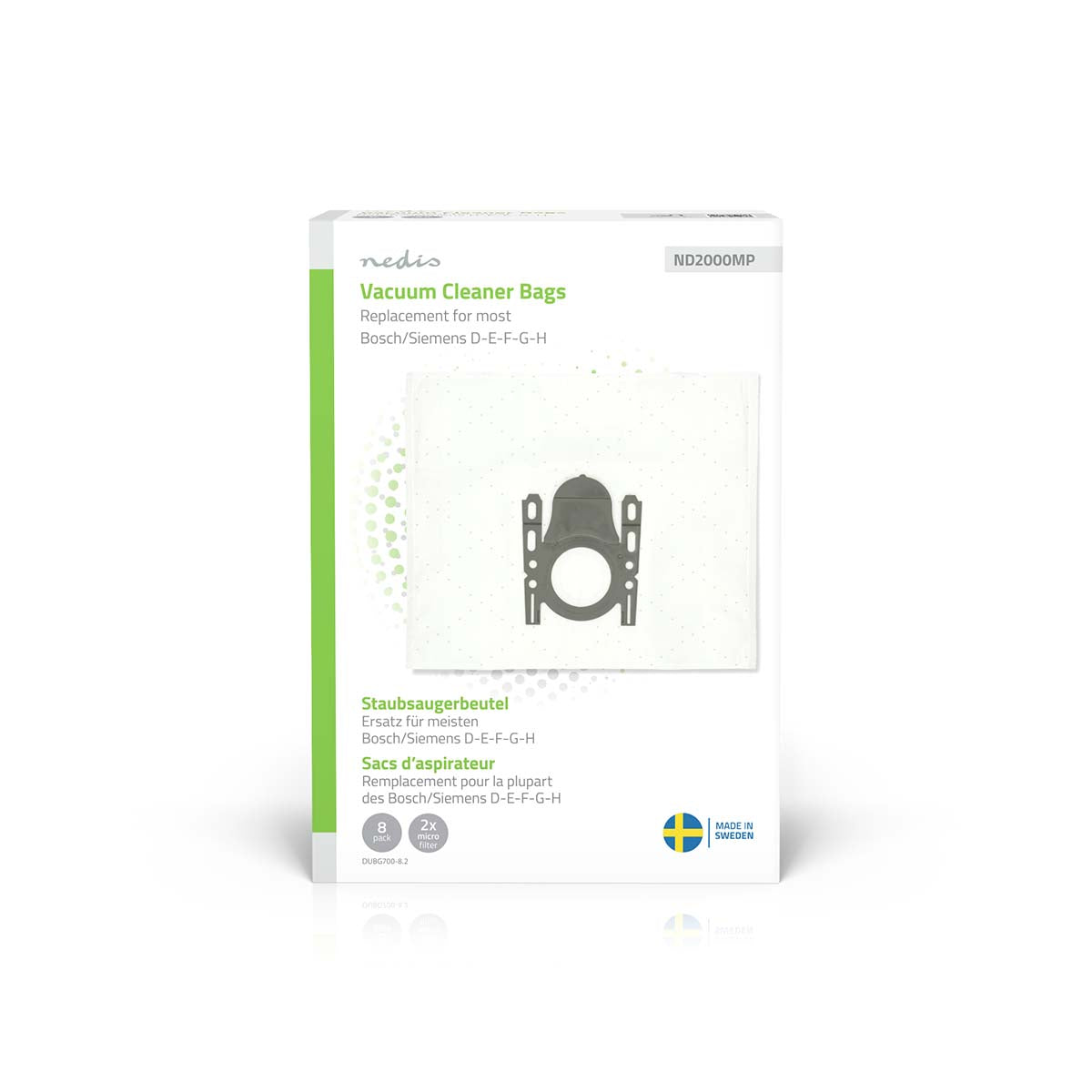 Staubsaugerbeutel | 8 Stück | Synthetik | Meist verkauft für: Bosch / Siemens D - E - F - G - H | Weiss