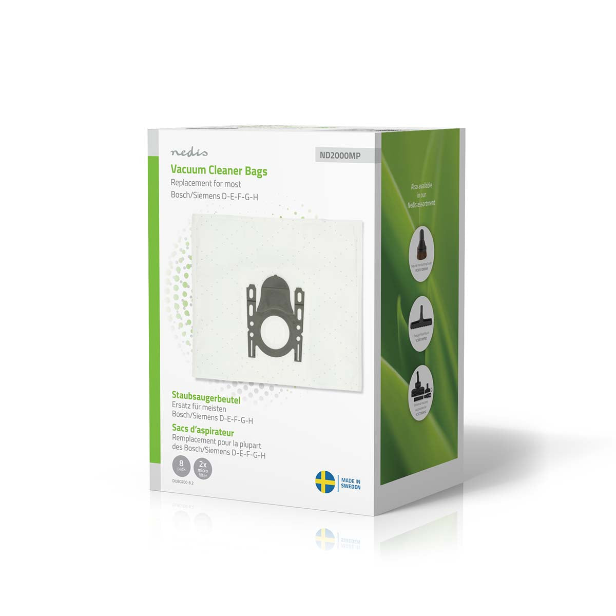 Staubsaugerbeutel | 8 Stück | Synthetik | Meist verkauft für: Bosch / Siemens D - E - F - G - H | Weiss
