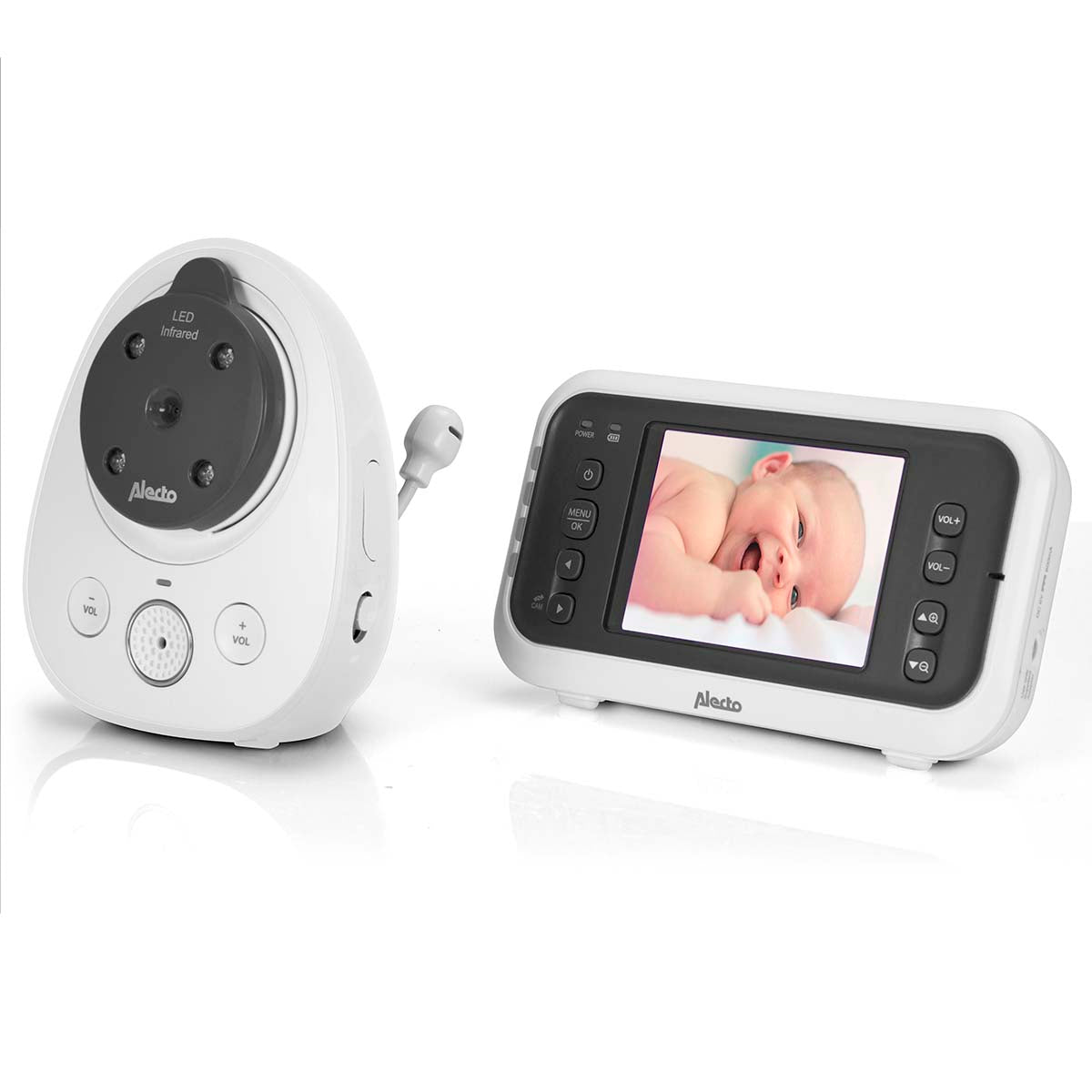 Video-Babyphone mit 2,8"-Farbdisplay Weiß / Anthrazit