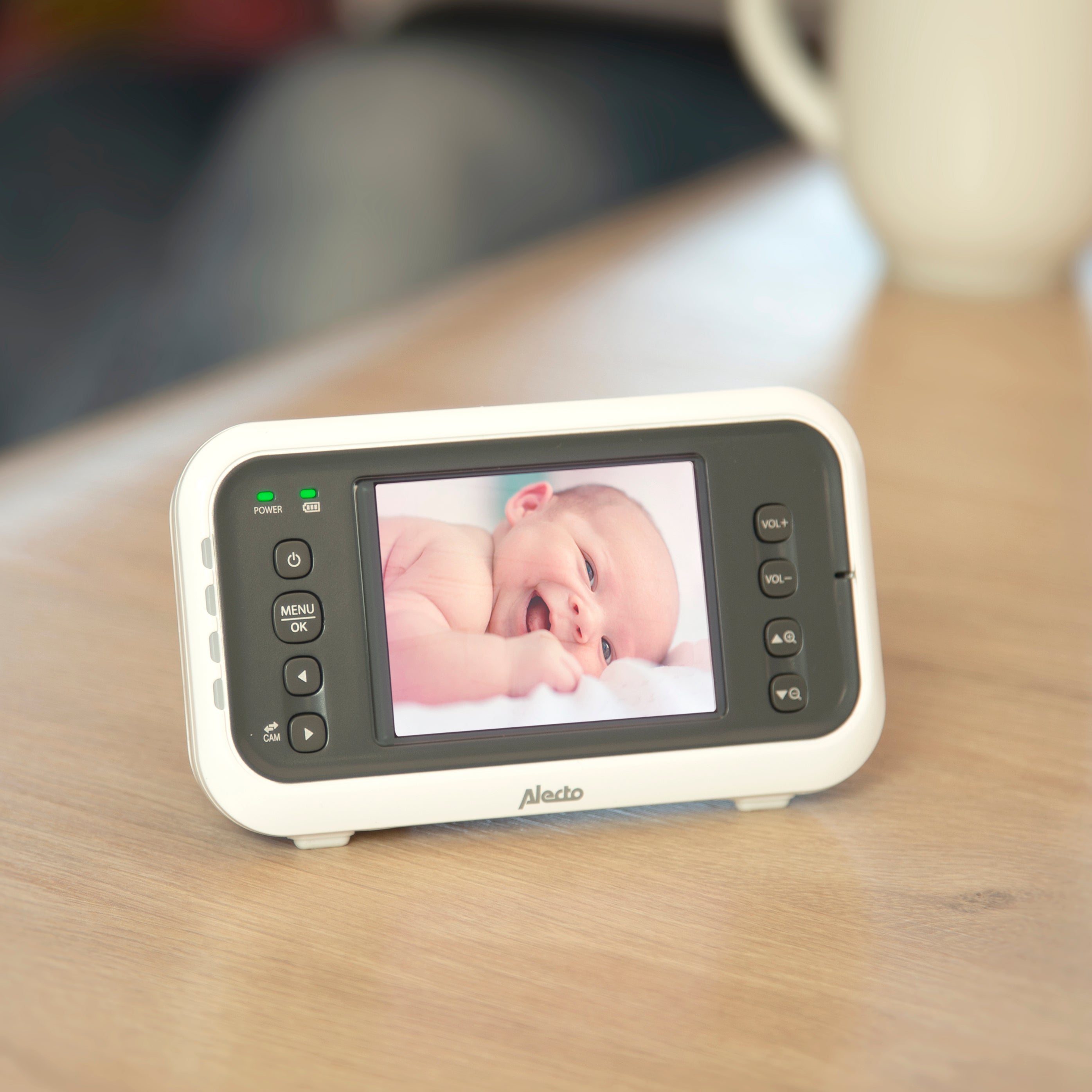 Video-Babyphone mit 2,8"-Farbdisplay Weiß / Anthrazit