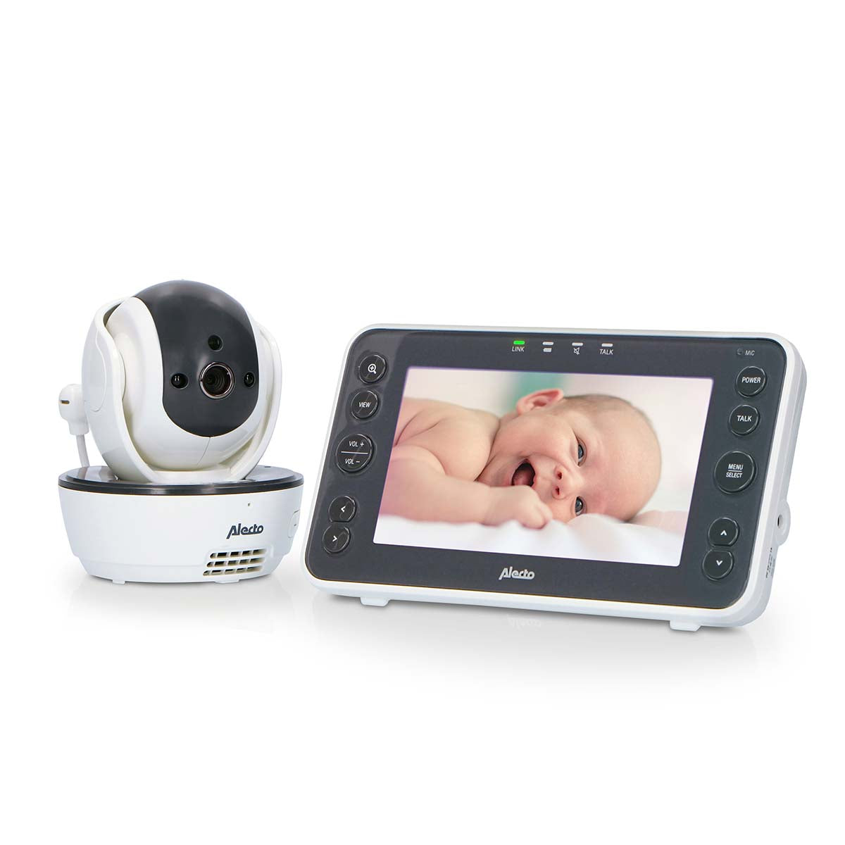 Video-Babyphone mit 5"-Farbdisplay Weiß / Anthrazit