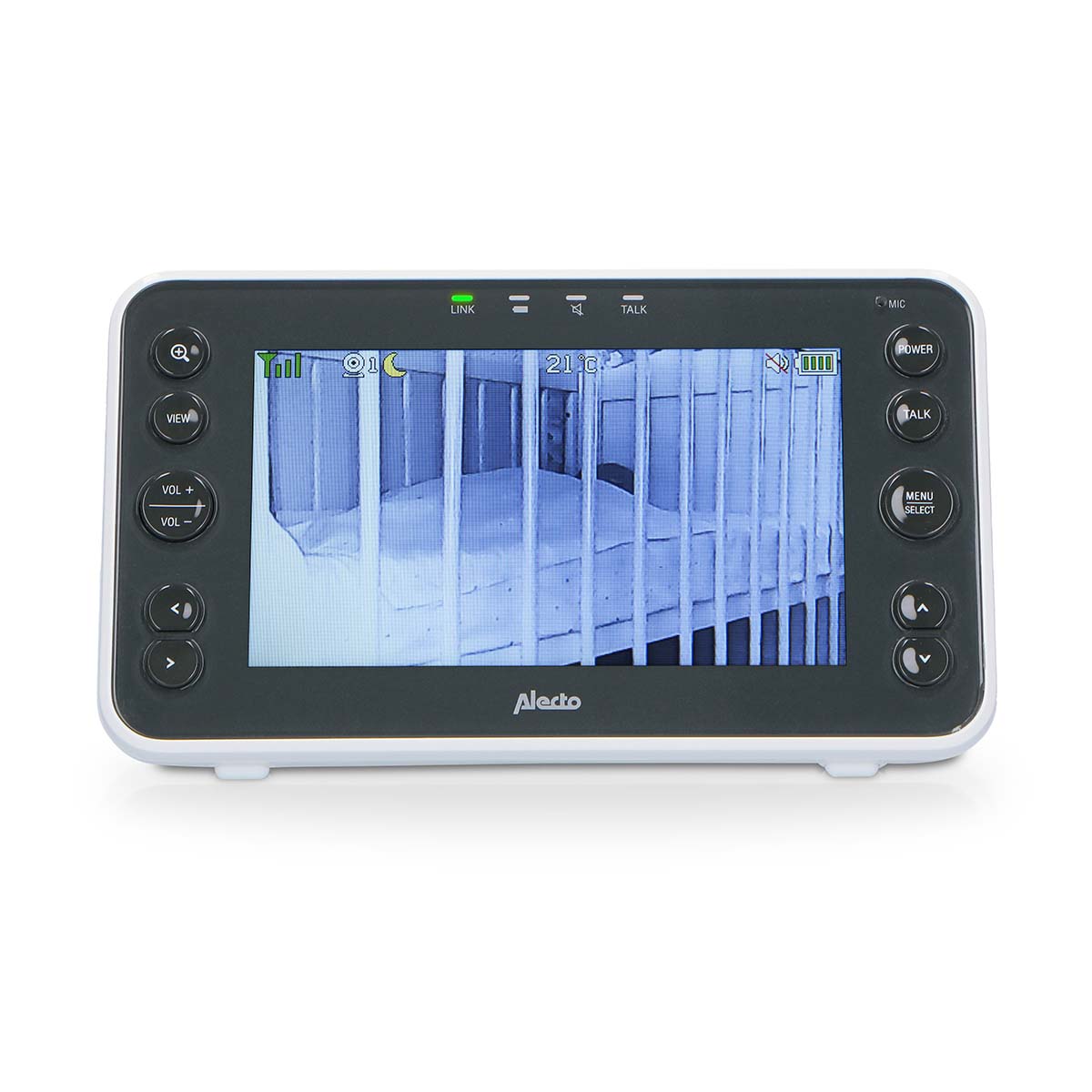 Video-Babyphone mit 5"-Farbdisplay Weiß / Anthrazit