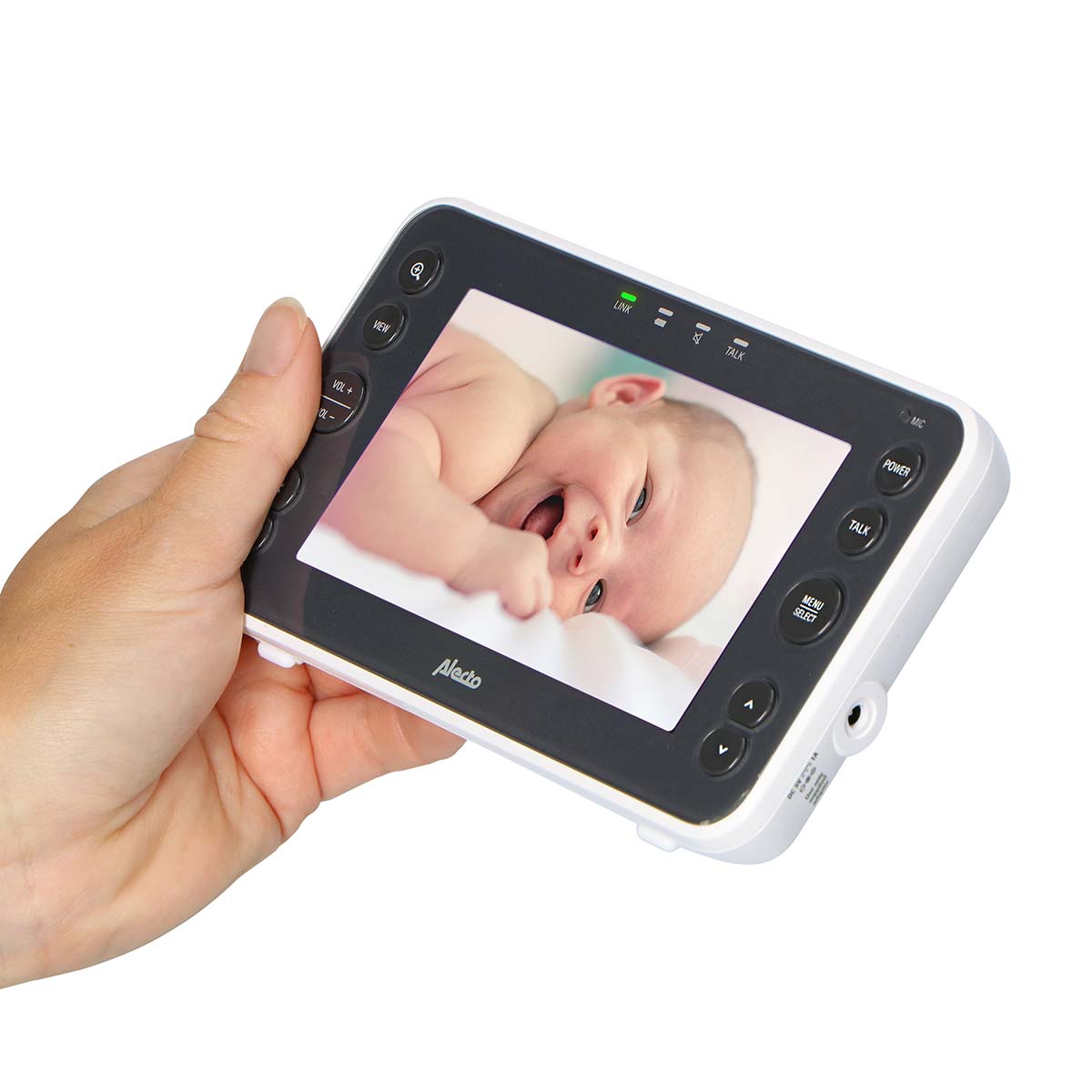 Video-Babyphone mit 5"-Farbdisplay Weiß / Anthrazit