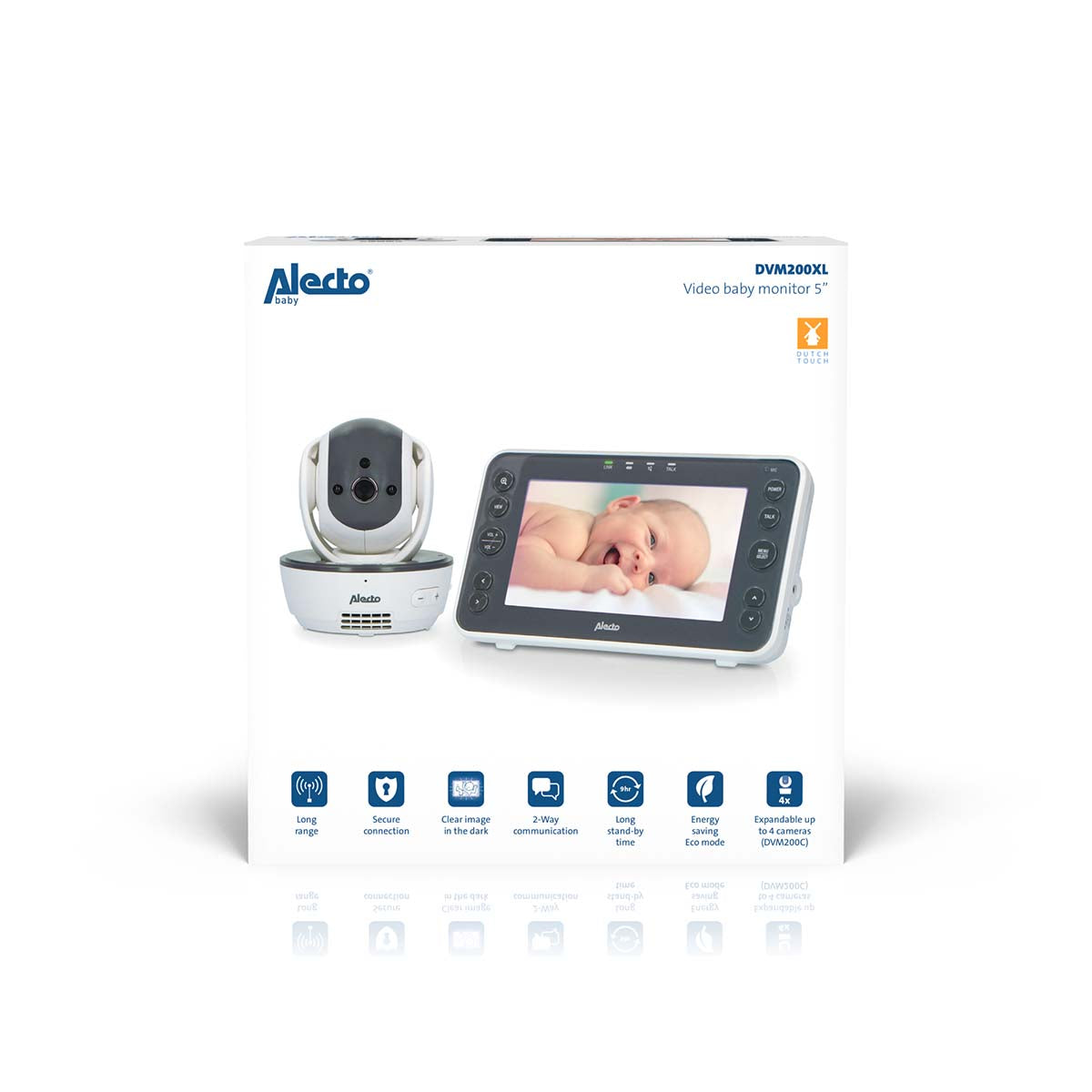 Video-Babyphone mit 5"-Farbdisplay Weiß / Anthrazit
