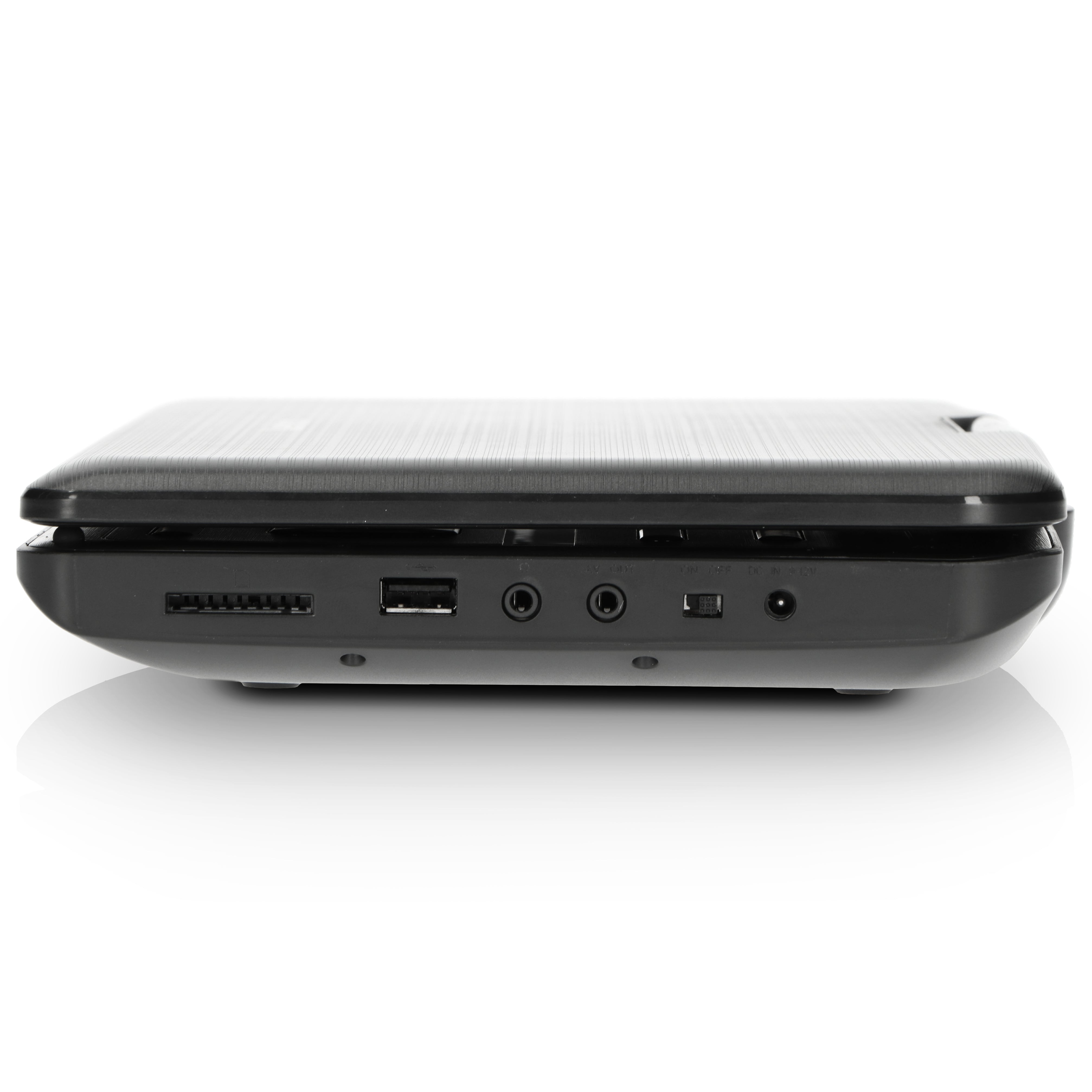 Tragbarer 10" DVD-Player mit USB -Kopfhörer-Aufhängevorrichtung Schwarz