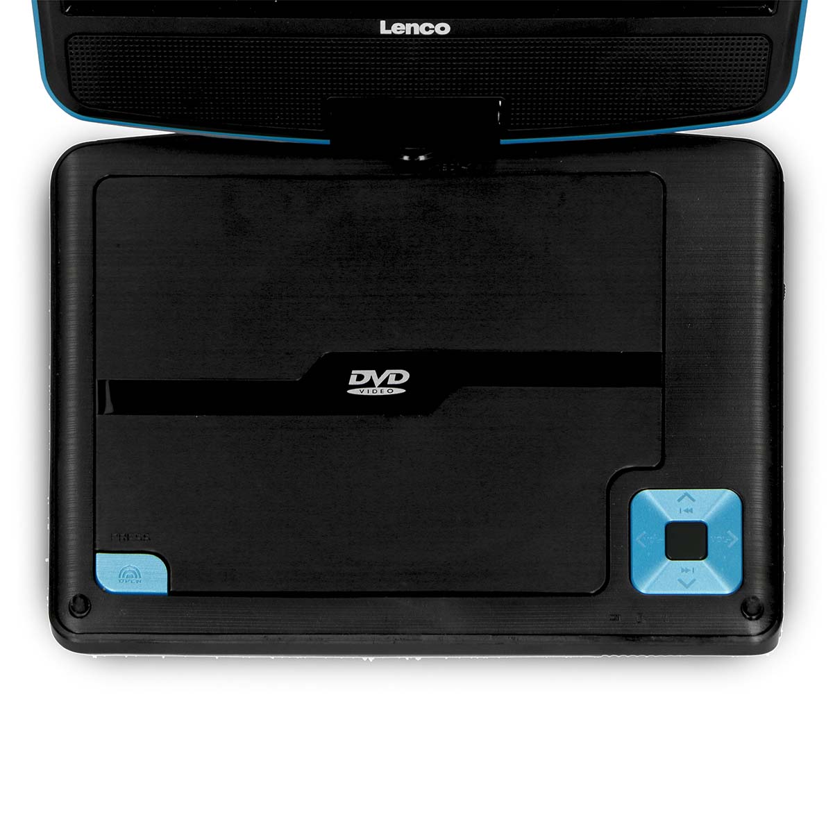 Tragbarer 9"-DVD-Player mit USB-Kopfhörer und Halterung Blau/Schwarz