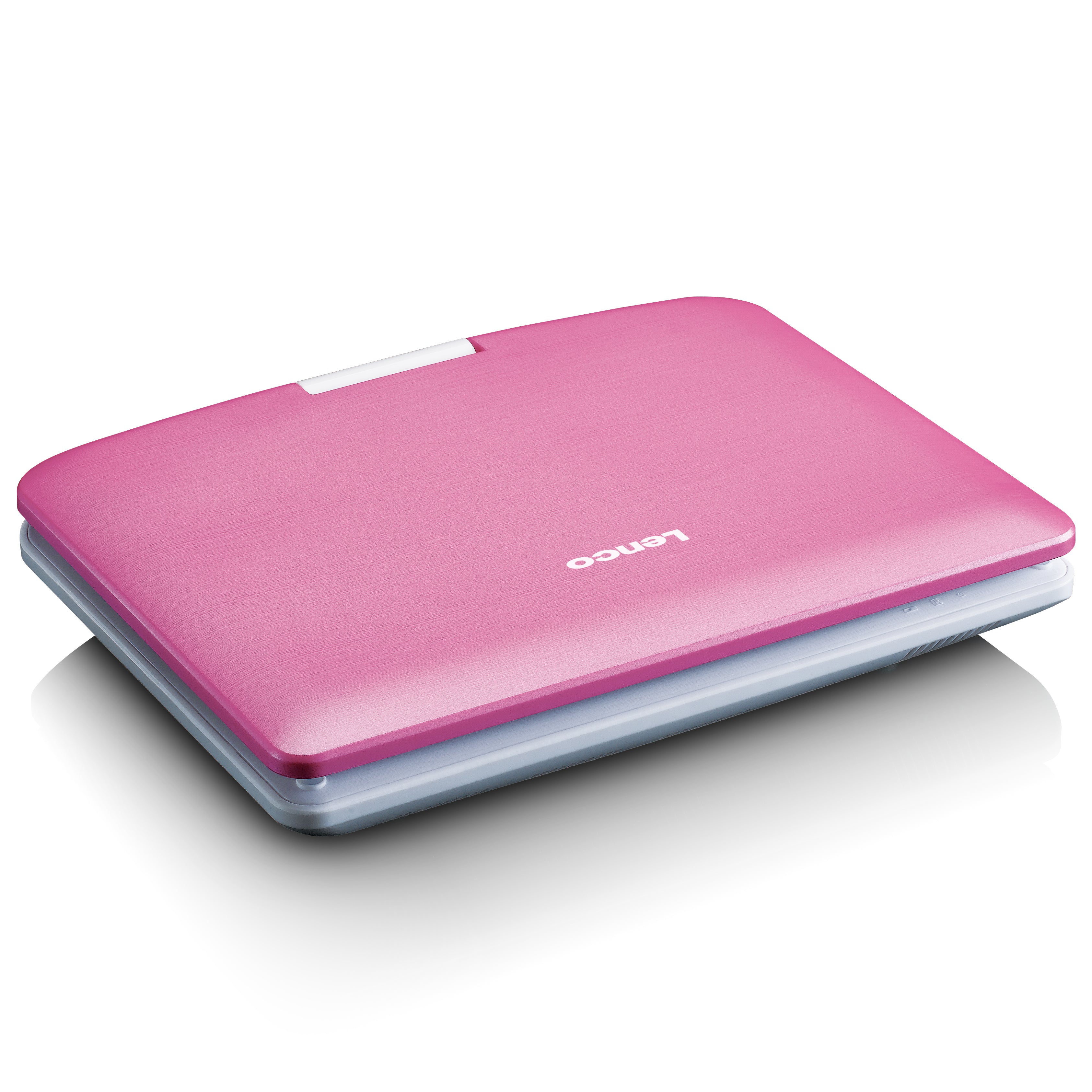 Tragbarer 9"-DVD-Player mit USB-Kopfhörer und Halterung Pink