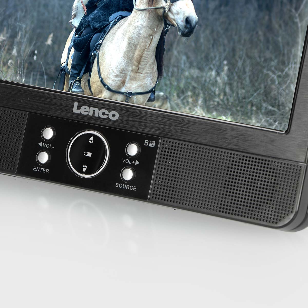 2x 9" tragbarer DVD-Player mit USB SD eingebautem Akku Kopfhörer und Halterung Schwarz