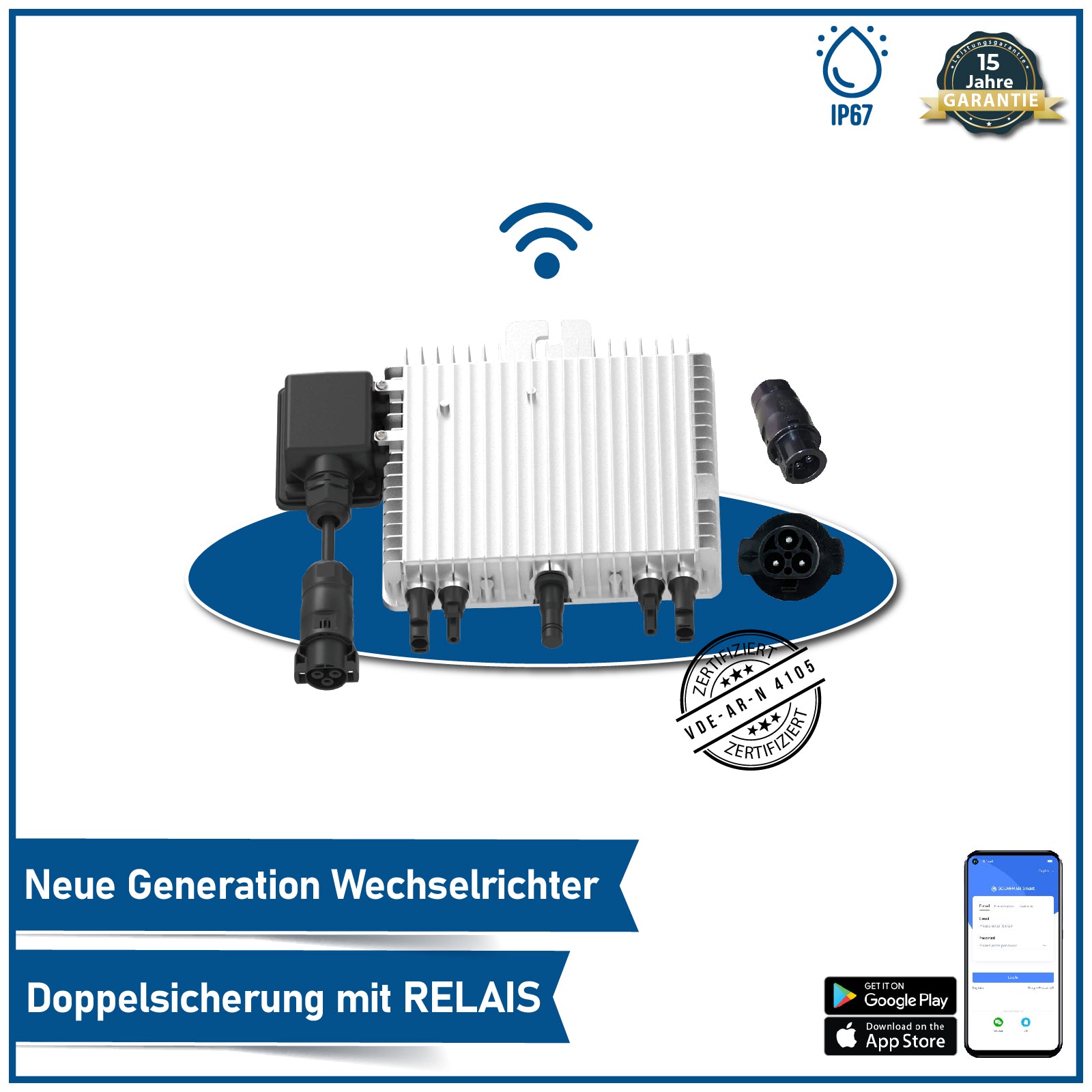 asdec life ® 800W-600W WIFI Smart Upgradefähiger Wechselrichter