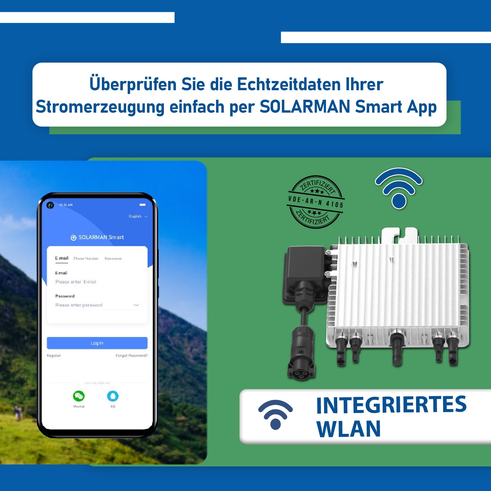 asdec life ® 800W-600W WIFI Smart Upgradefähiger Wechselrichter