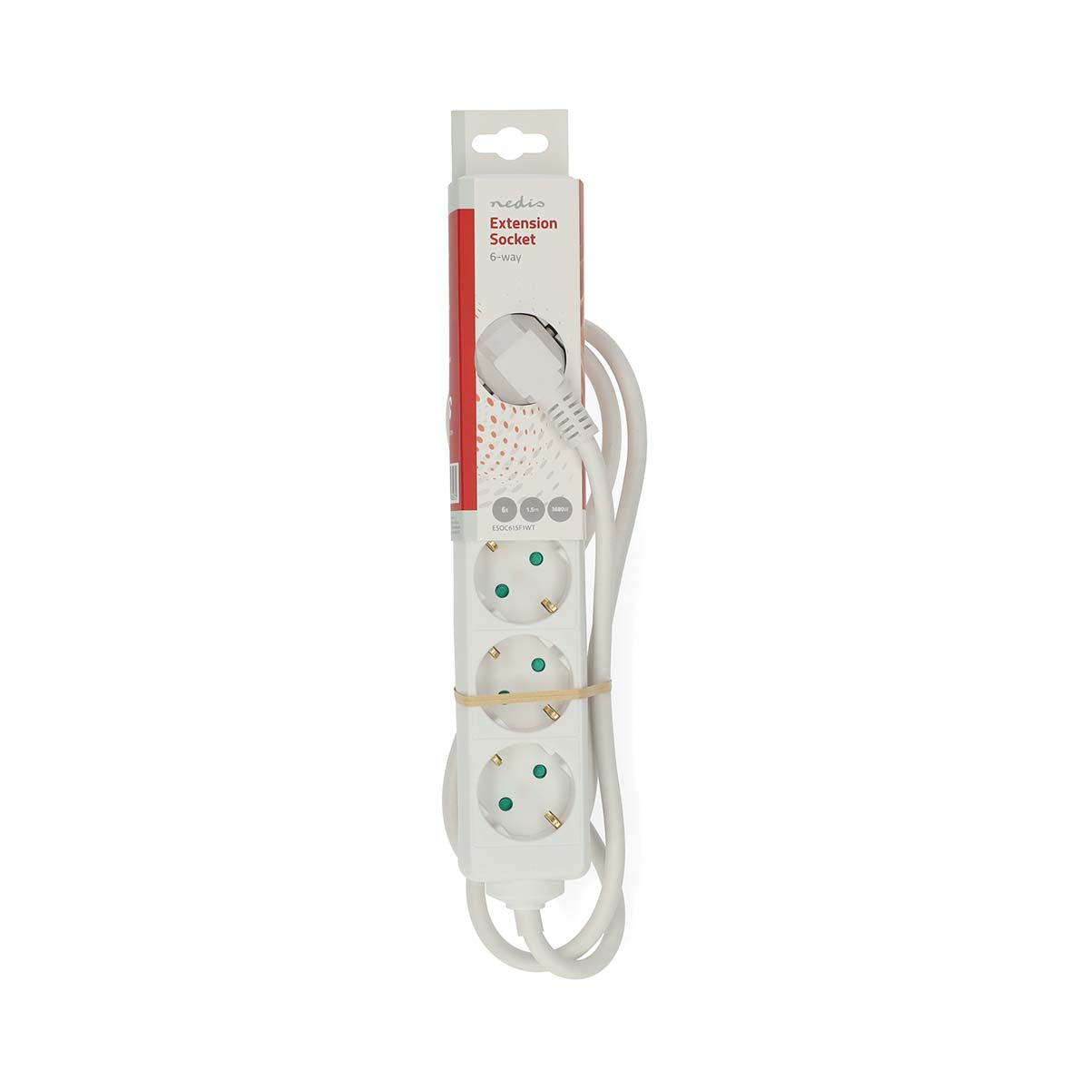 Steckdosenleiste | Schutzkontakt / Typ F (CEE 7/7) | 6-Wege | 1.50 m | 3680 W | 16 A | Art der Erdung: Seitenkontakte | 230 V AC 50/60 Hz | Buchsenwinkel: 45 ° | H05VV-F 3G1.5mm² | Weiss
