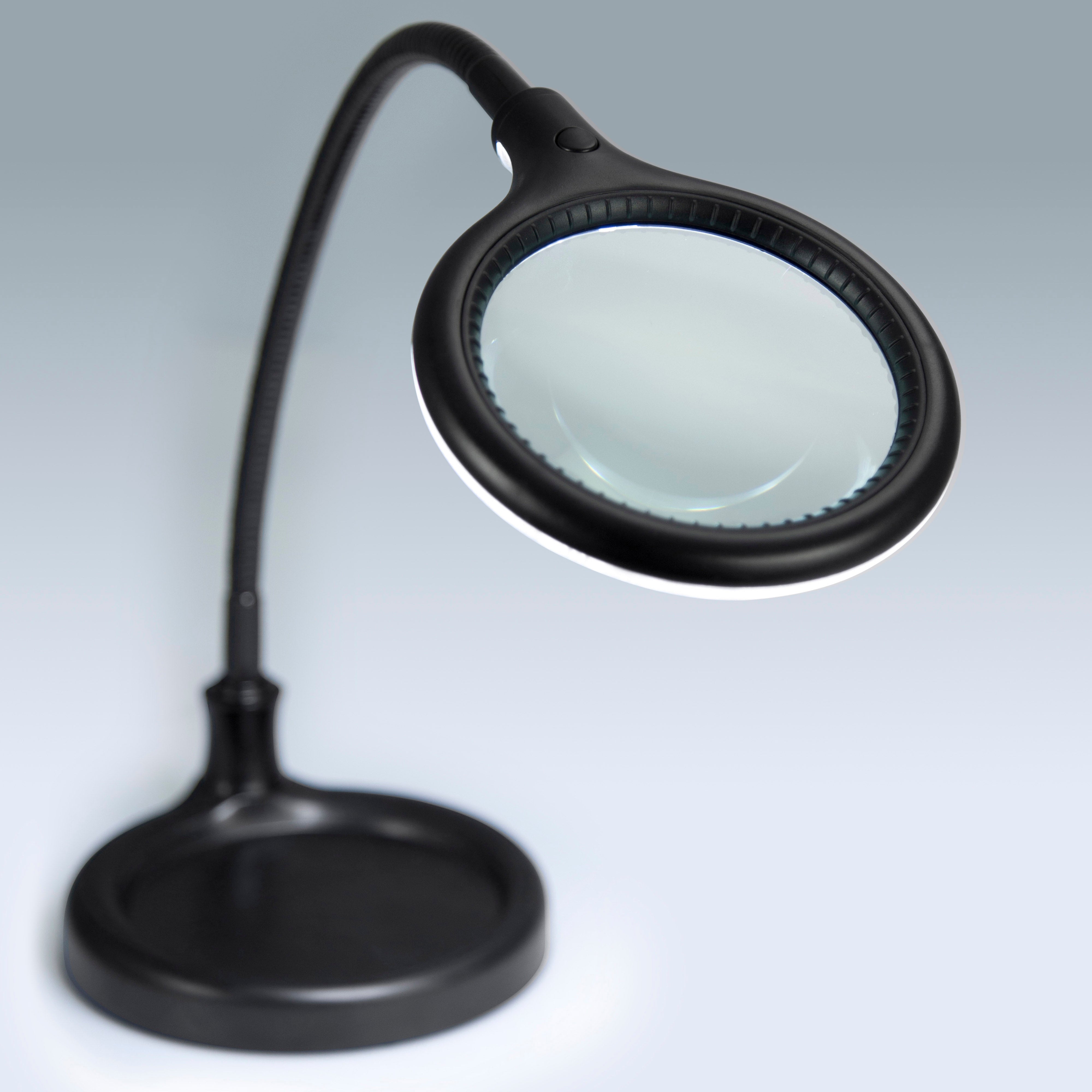 LED-Lupe Tischlampe Vergrößerung 1,75x Schwarz