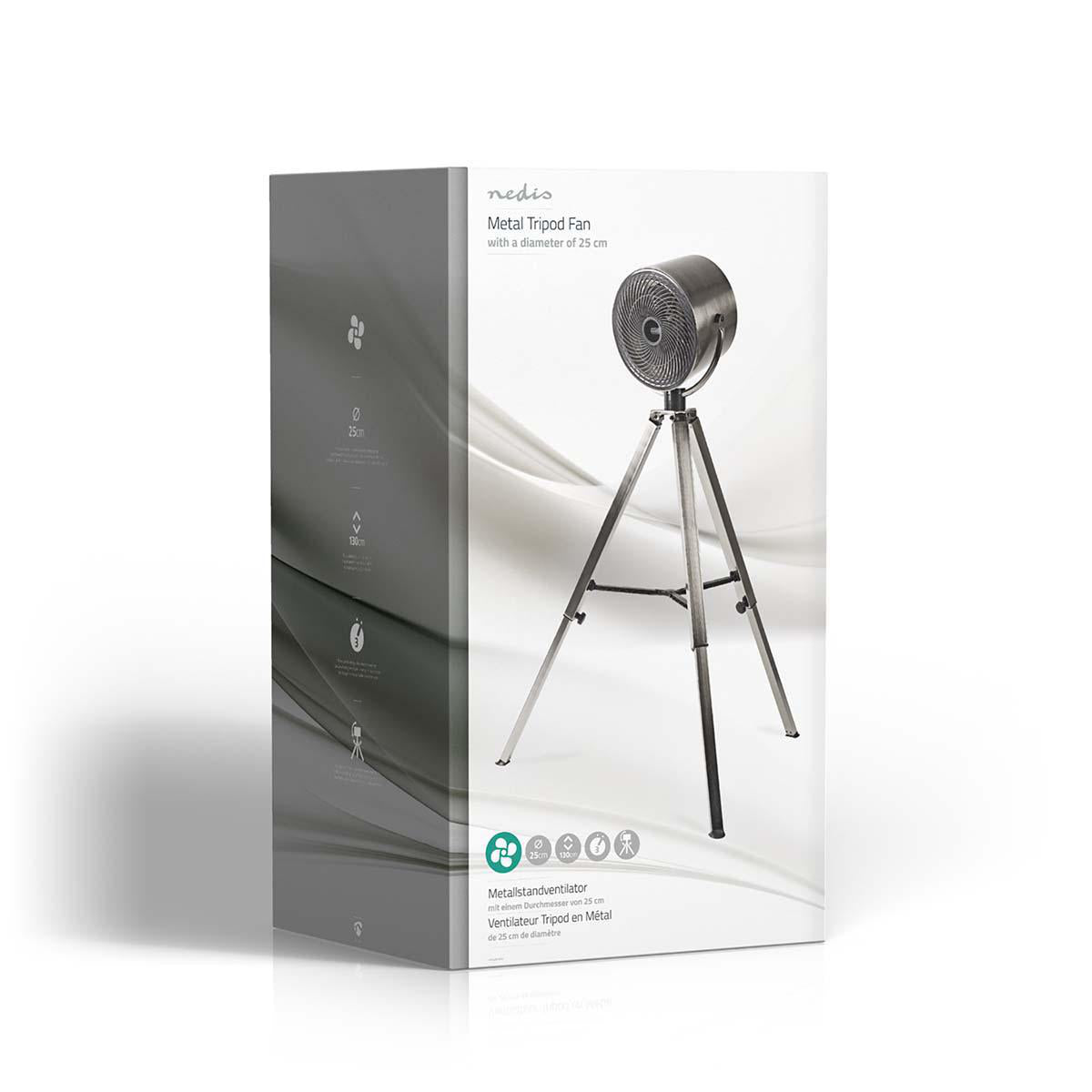 Dreibein Ventilator | 250 mm | 3 Geschindigkeitsstufen | Verstellbare Höhe | 45 W | Richtungsluftstrom | Metall