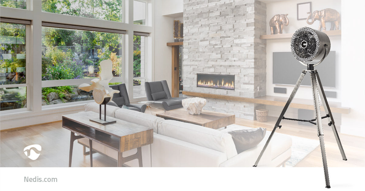 Dreibein Ventilator | 250 mm | 3 Geschindigkeitsstufen | Verstellbare Höhe | 45 W | Richtungsluftstrom | Metall