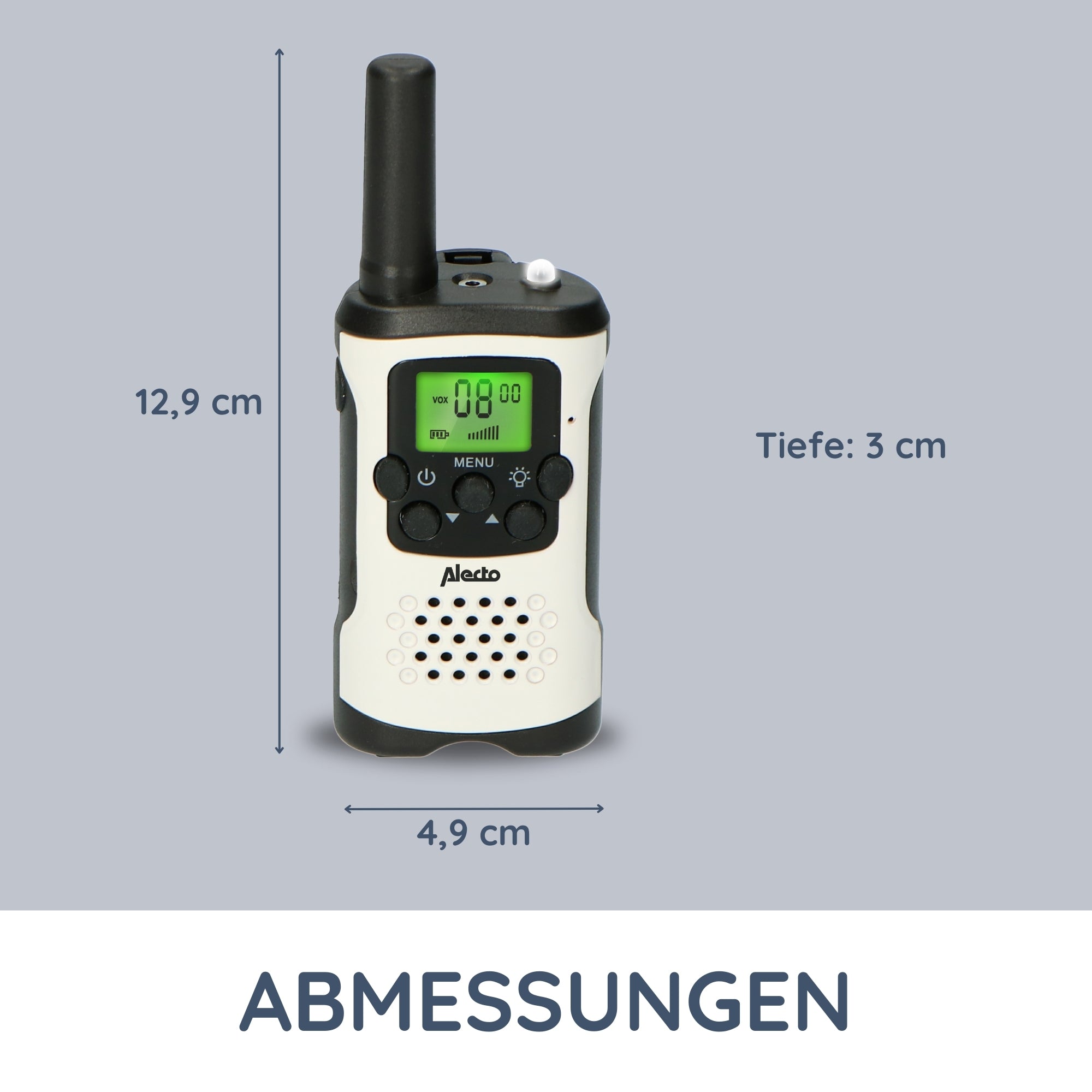 Set mit 2 Funkgeräten 7 km Weiß / Schwarz