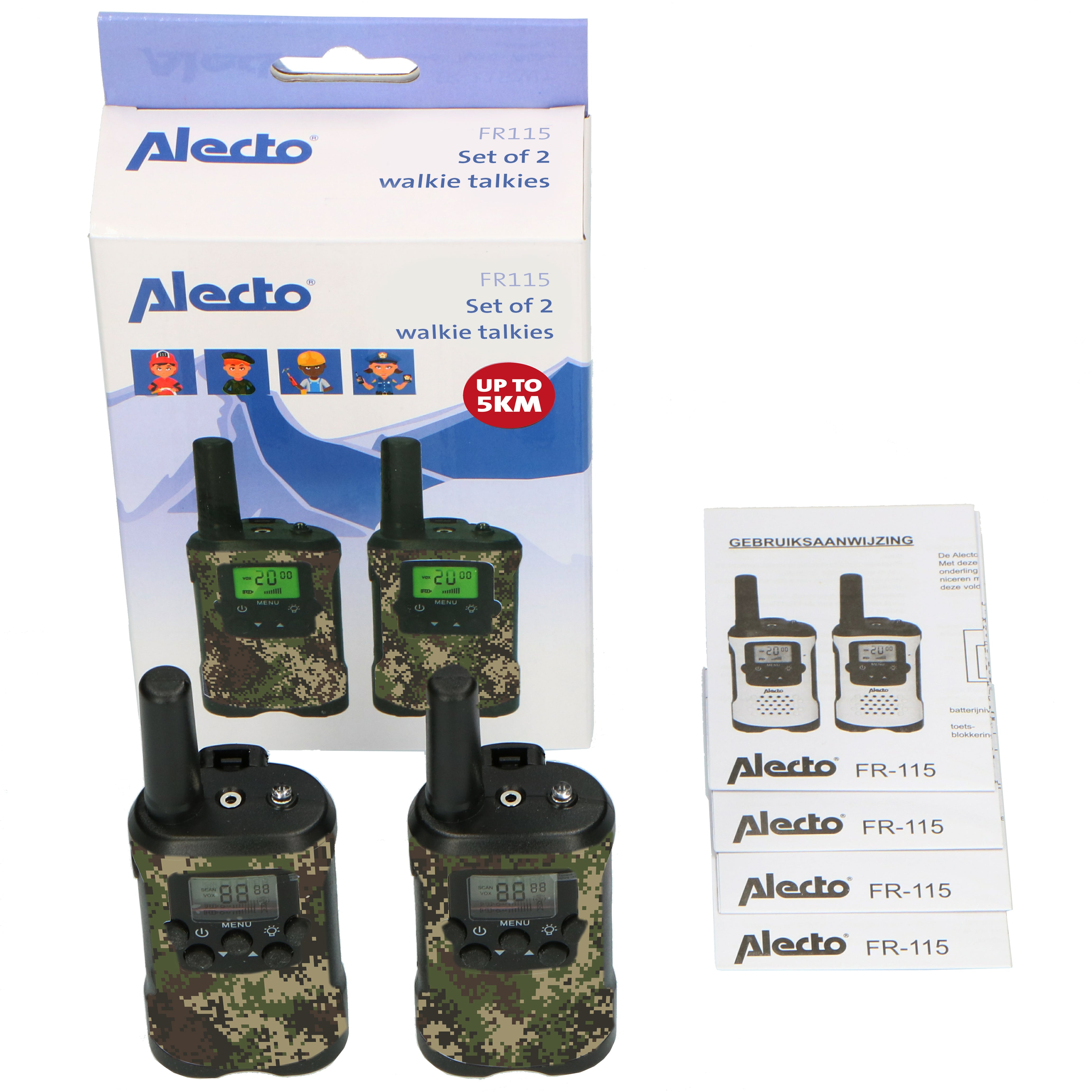 2er-Set Kinder-Walkie-Talkies mit einer Reichweite von bis zu 7 Kilometern Camouflage