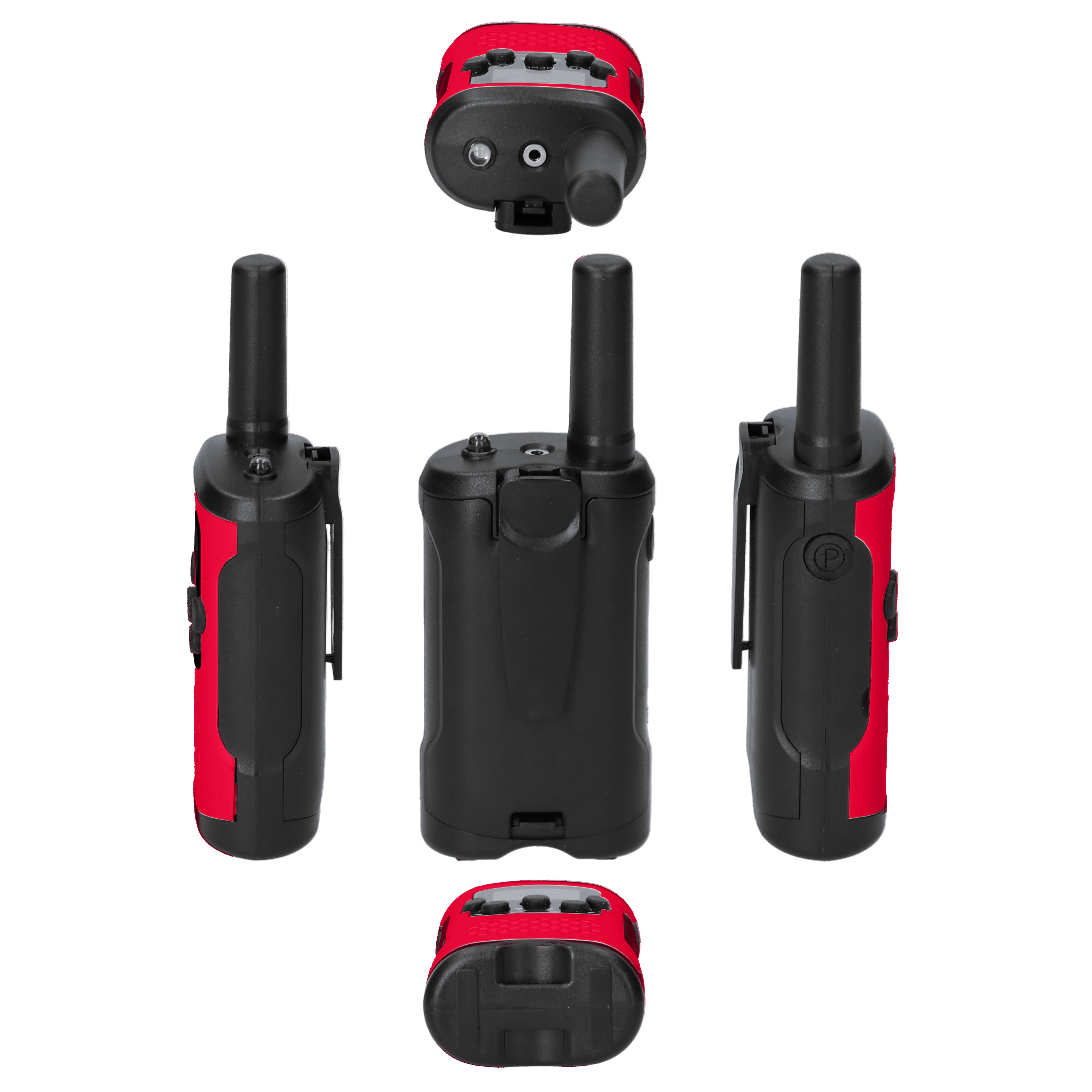 2er-Set Walkie-Talkies mit einer Reichweite von bis zu 7 Kilometern Rot/Schwarz
